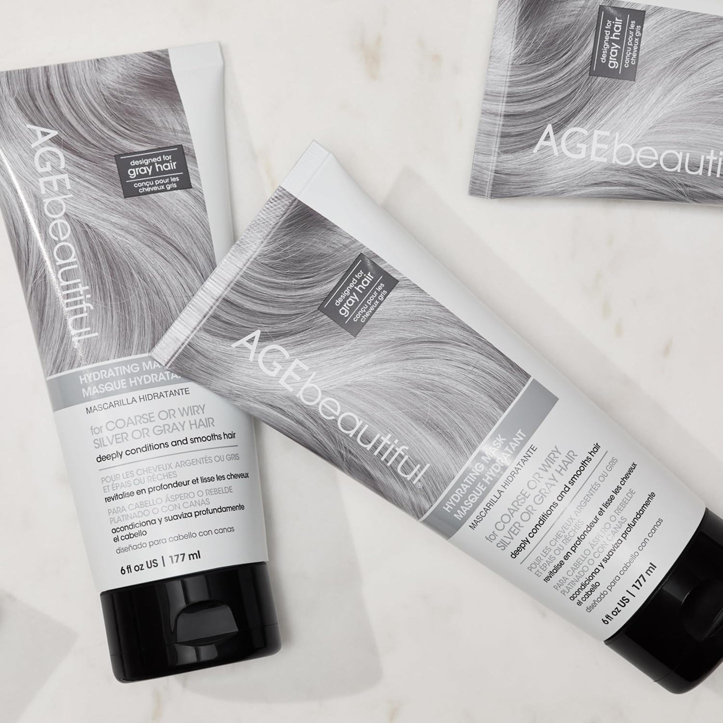 Deep Conditioning Hair Mask for Coarse Silver & Gray Hair - Silk Amino Acids & Keratin for Smooth, Shiny Results