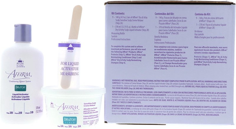 Affirm Dry & Itchy Scalp Relaxer - Sensitive Formula, 12 Piece Set