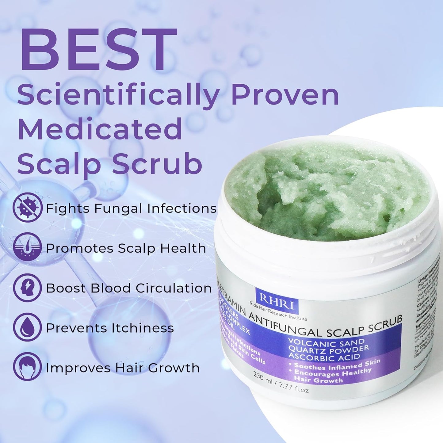 Anti-Fungal Scalp Scrub for Men & Women - Medicated Dandruff Relief for Dry Scalp | Treat Folliculitis, Psoriasis, Ringworm