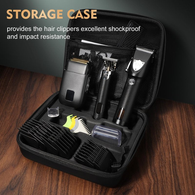 Suttik Professional Hair Clipper Set for Men, Barber Kit Clipper and Trimmer Set, Electric Foil Shavers for Men with Travel Case