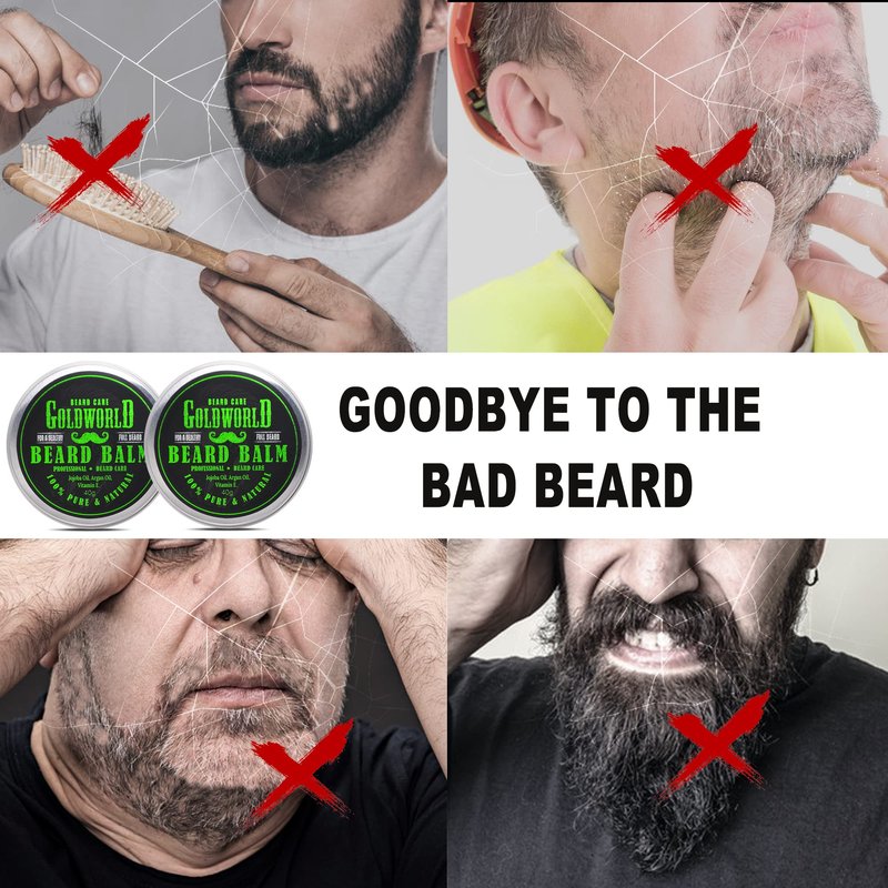GoldWorld 2 Pack Beard Balm for Beard Grooming,Beard Care