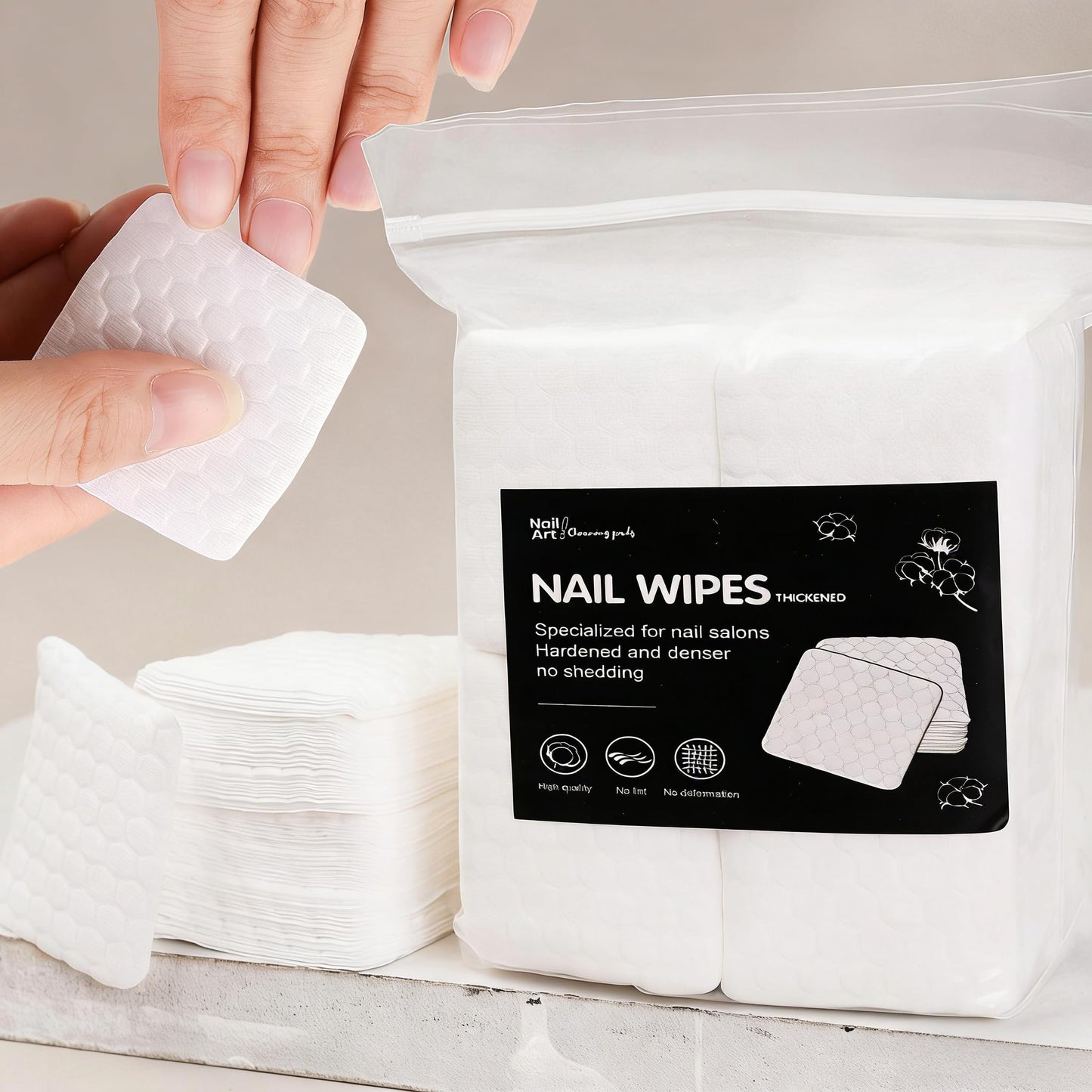 500Pcs/Pack Solid Durable Nail Tools Manicure Gel Nail Polish Remover Pads Lint-Free Wipes Napkins Wraps