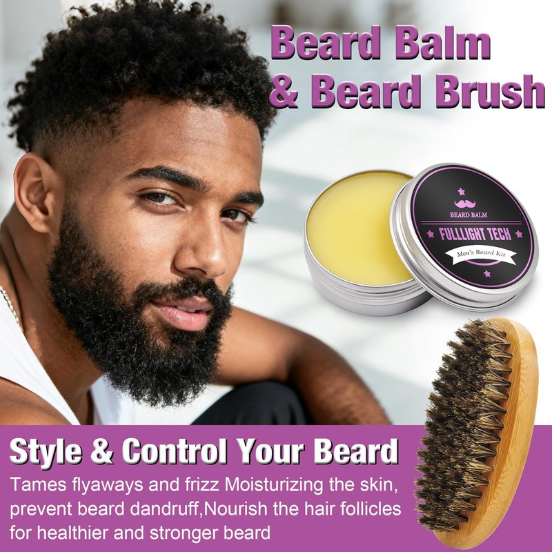 Boyfriend Birthday Gifts,Beard Care Kit Includes 3 Scented Beard Oil,Grapefruit Beard Shampoo & Balm, Brush, Comb,Scissors,Cool Men Stuff Christmas Stocking Stuffers Gifts for Men Him Dad Husband