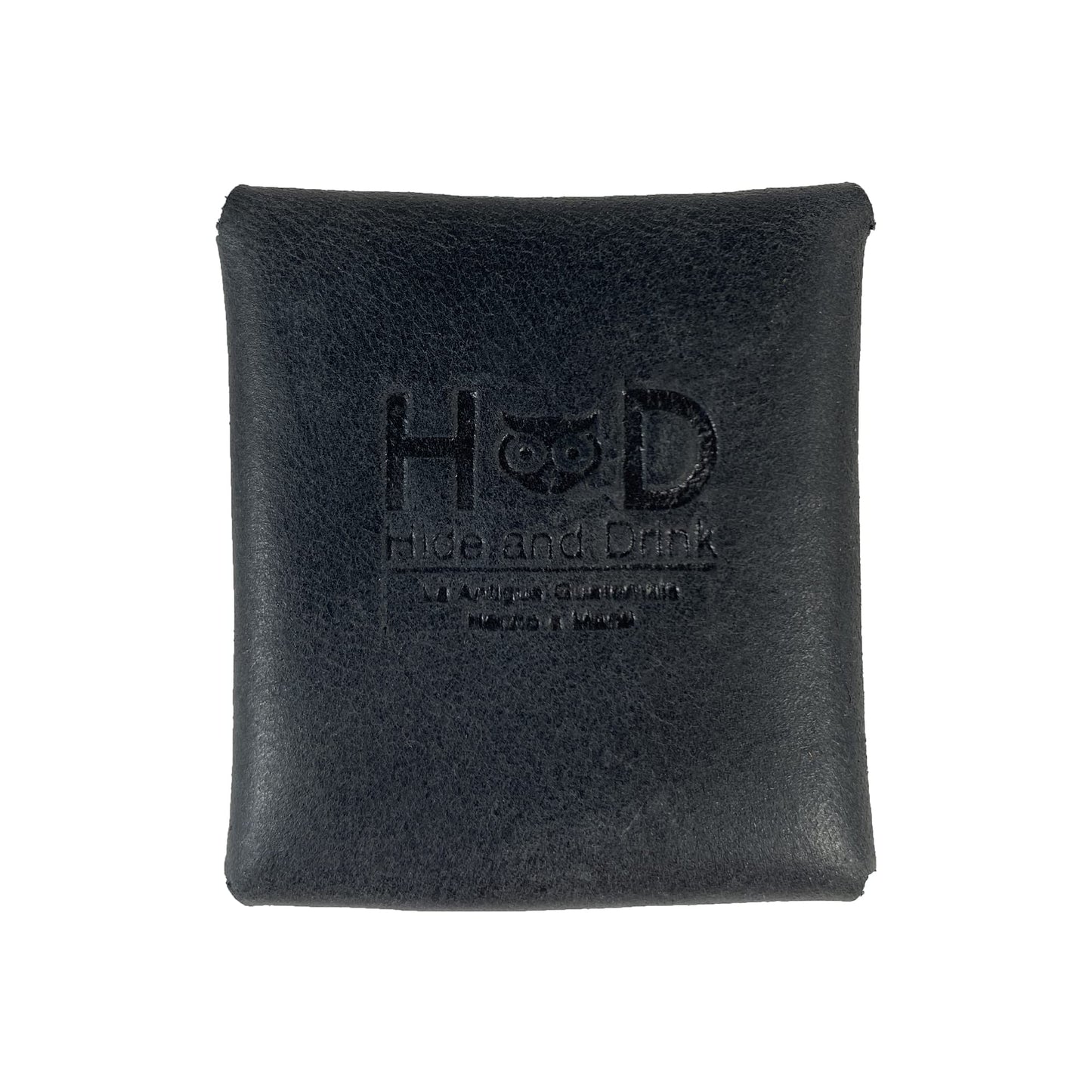 Hide & Drink, Leather Minimalist Coin Pouch, EarPods Case, SD Card Holder, Wallet and Cash Organizer, Handmade Includes 101 Year Warranty (Charcoal Black)