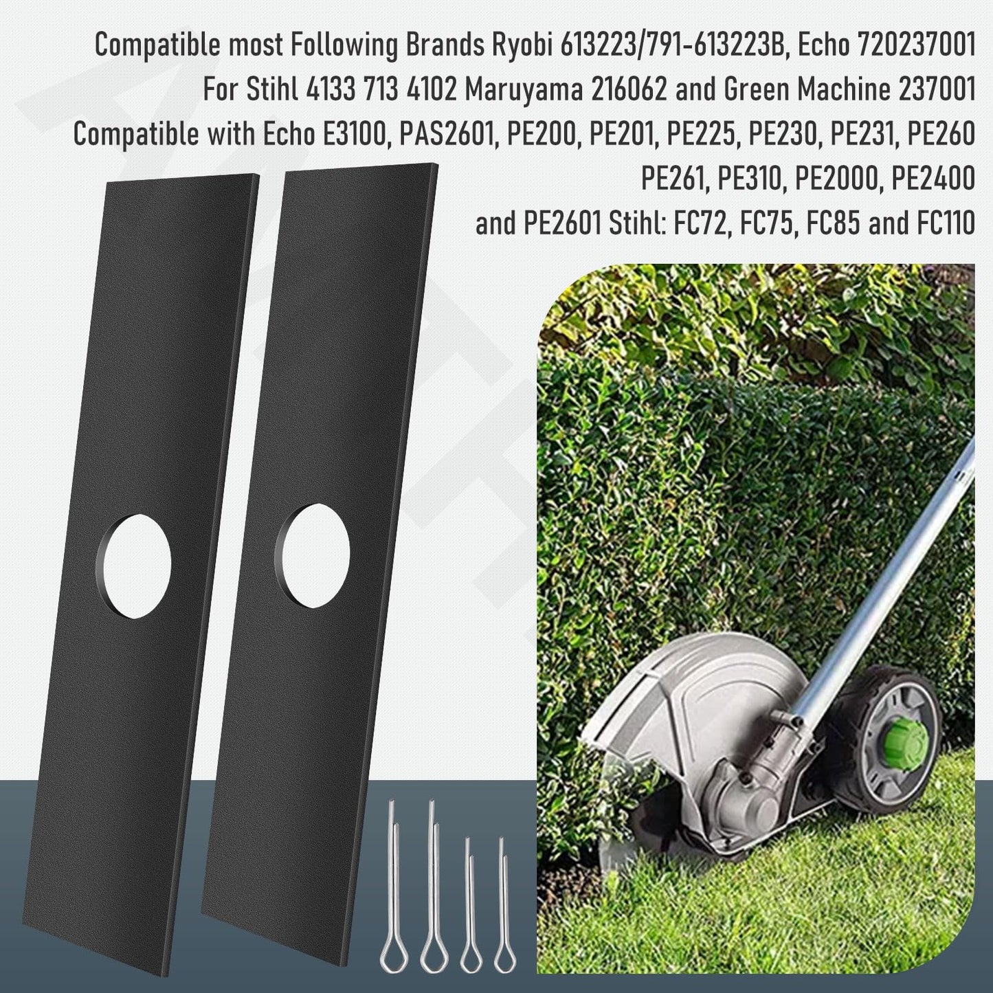 2 Pack 7-1/2" Edger Blades (1” Center Hole), for Ryobi 613223, Craftsman 85719 79240, Echo 720-237-001, Stihl 4133-713-4101, Maruyama 216062. Green Machine 237001, Universal Compatible Most Edger.