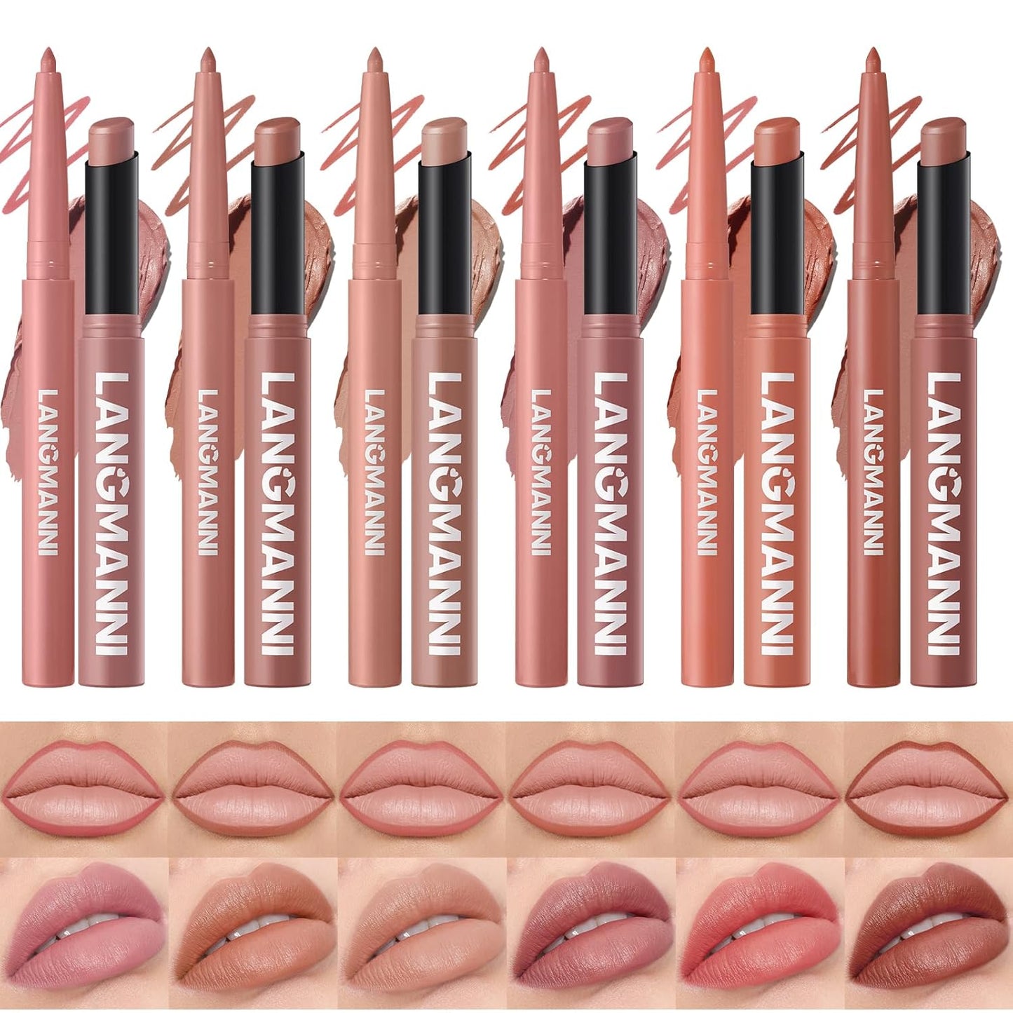 Matte Liquid Lipstick Set - 12Pcs Velvety Nude Lip Stain & Liner | Waterproof Long Wear Makeup Gift Set