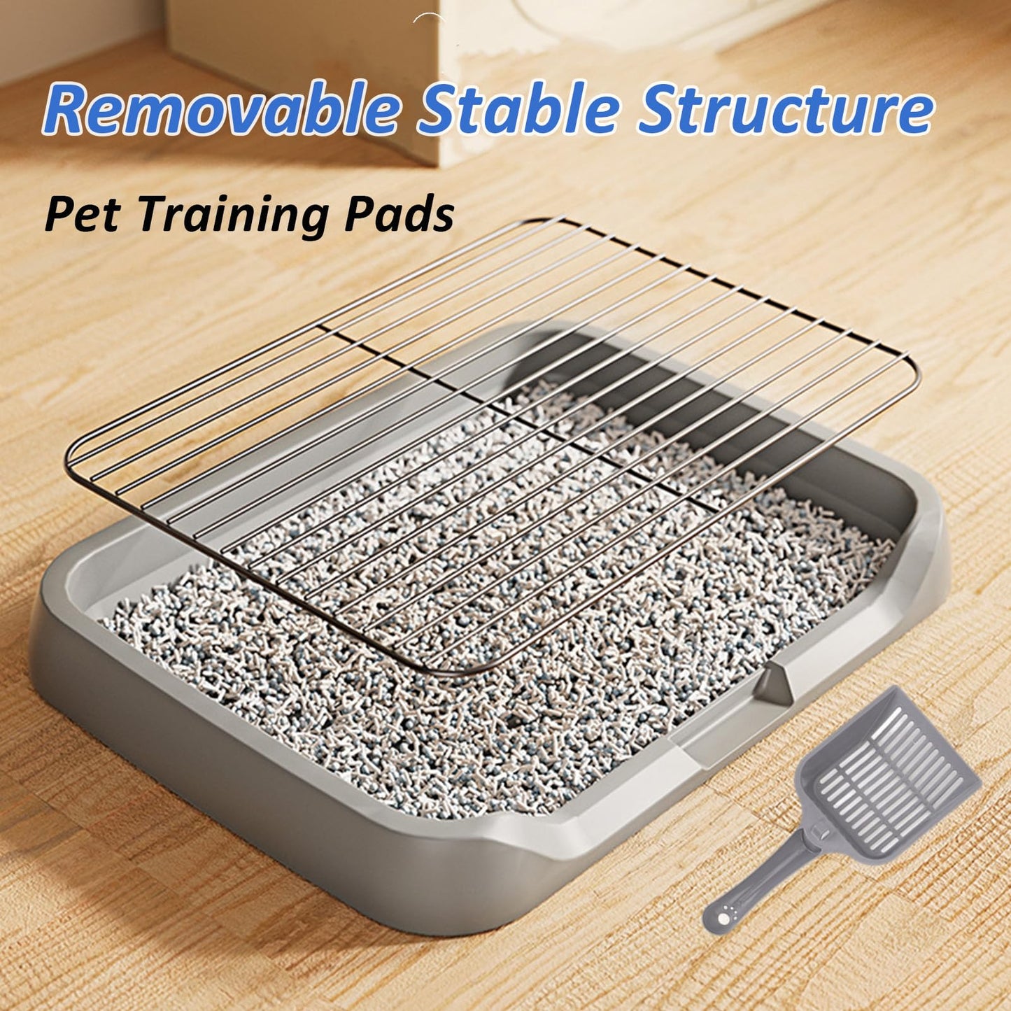 Dog Potty Tray, Indoor Mesh Dog Litter Box, Toilet Pee Pad Holder Puppy Training Tray, Removable Stable Structure Pet Training Pads for Small and Medium Dogs