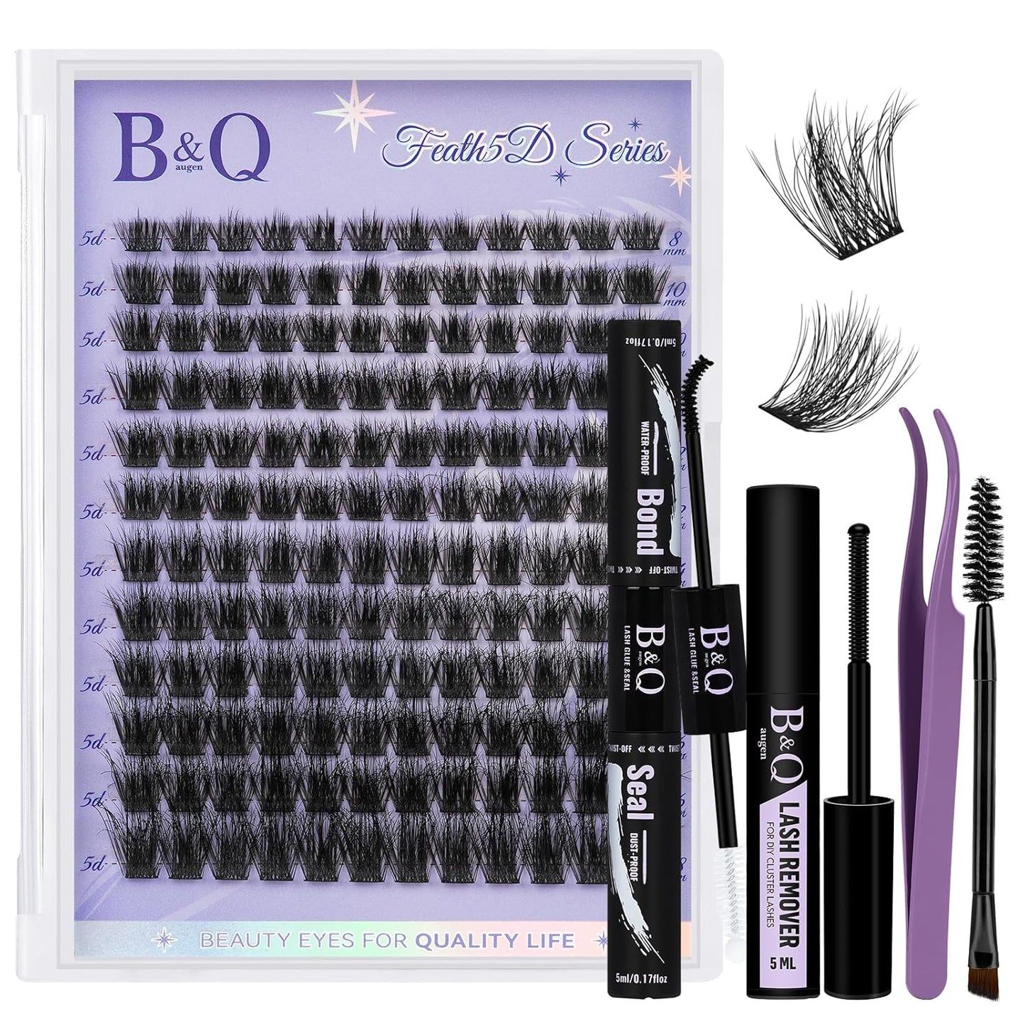 Lash Clusters - Fluffy Wispy Voluminous 144 PCS | Lightweight Feathered Eyelash Extensions 8-18mm, Waterproof