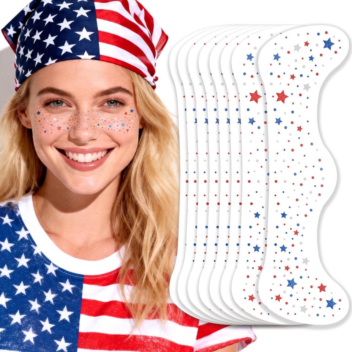 Rainbow Face Glitter Freckles - Waterproof LGBT Pride Makeup Accessories | 8 PCS Butterfly & Heart Temporary Tattoos