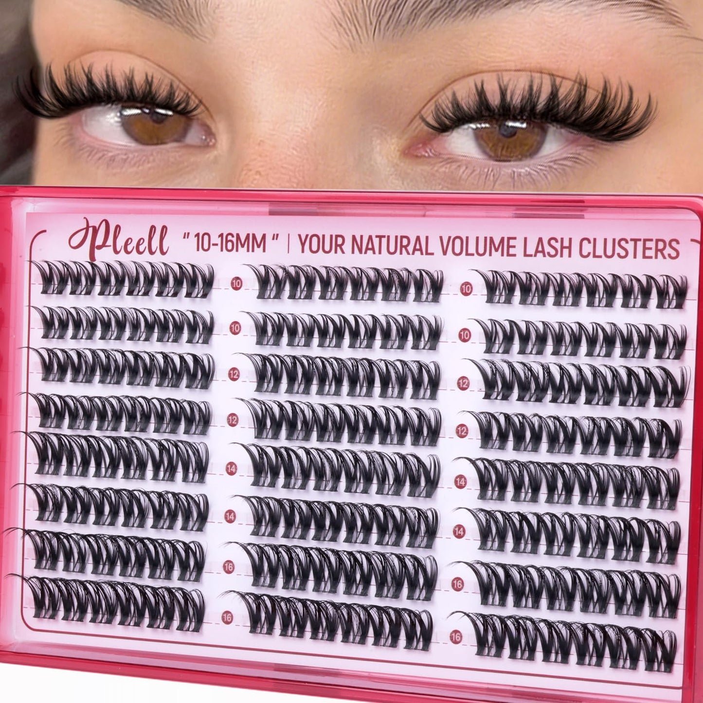Natural Lash Clusters - Wispy D-Curly Eyelash Extensions | Fluffy 10-16MM Individual Lashes