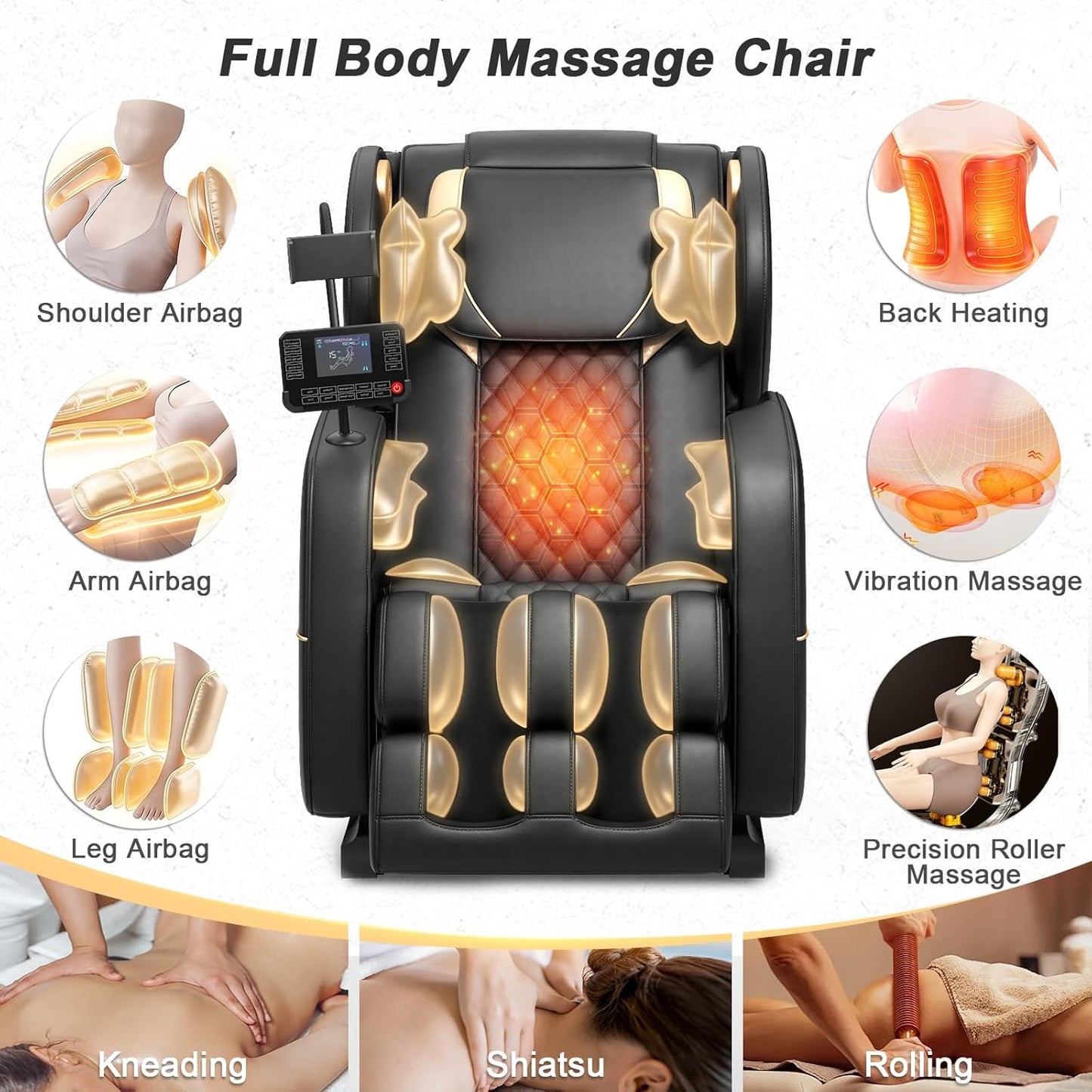 Megashock SL Track 2026 Full Body Massage Chair - Zero Gravity, Back Heat, Bluetooth Speaker | Home & Office Use