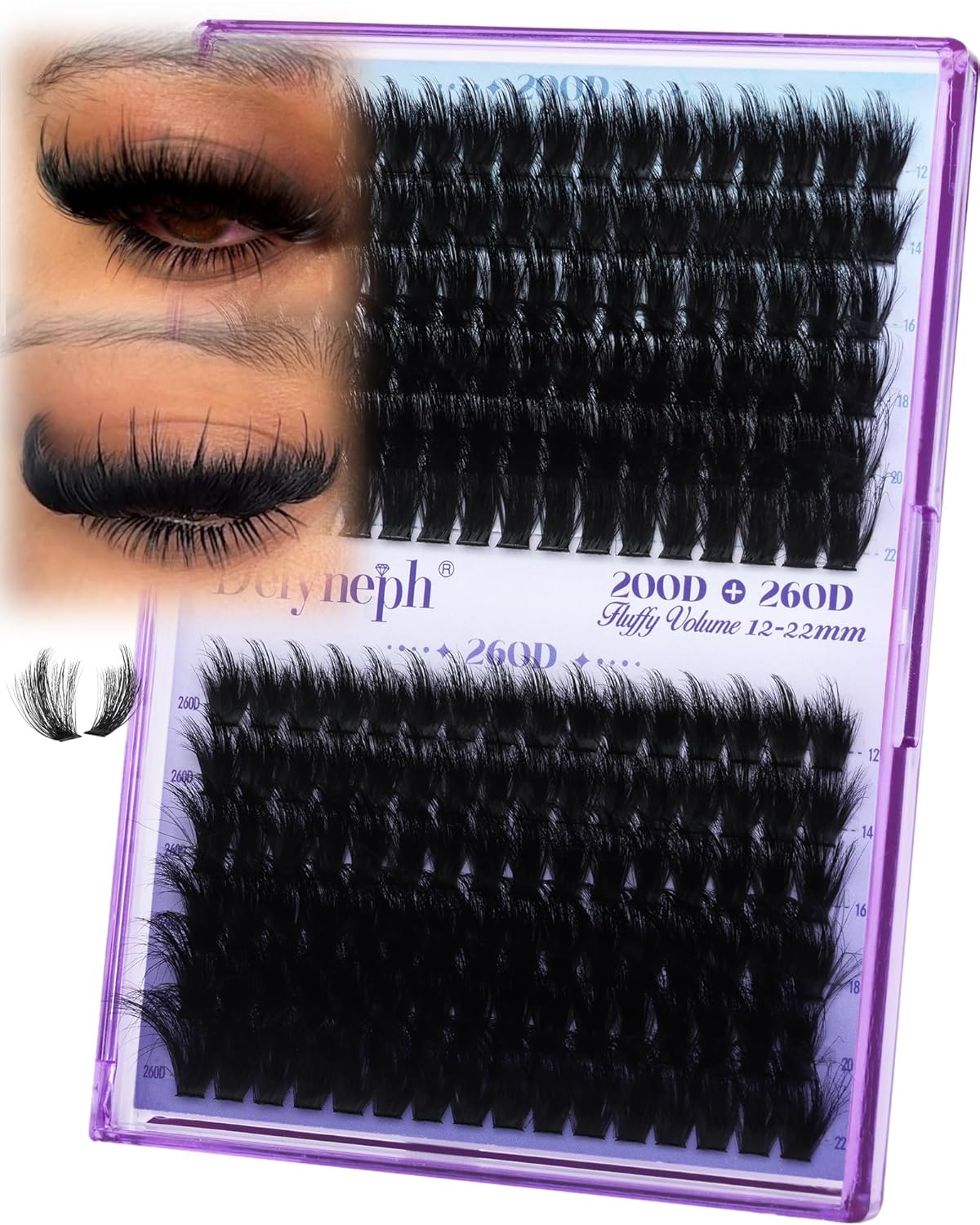 Eyelash Glue - Waterproof Bond & Seal for Lash Clusters | Long-Lasting 72H Adhesive, Latex-Free (5ml+5ml)