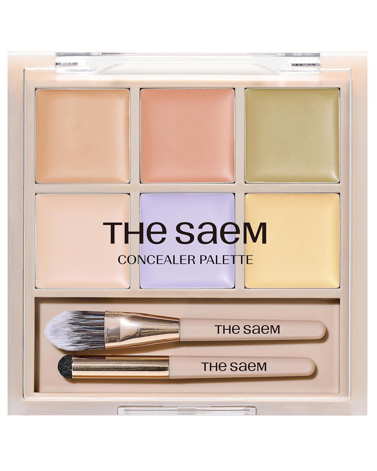 THESAEM Cover Perfection Concealer Palette - 6-Color Multi Concealer for Medium Skin Tones 20-23 | Dual Brush Included
