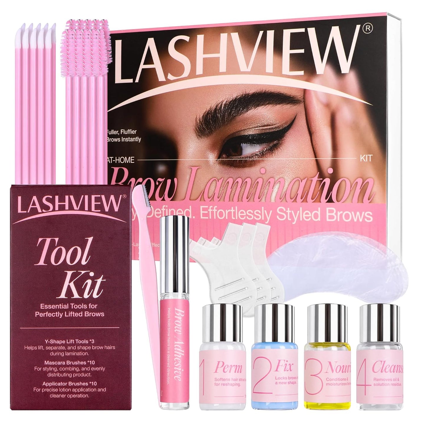 Lashview Lash Lift Kit - Professional Semi-Permanent Eyelash Curling Set | 5 Applications