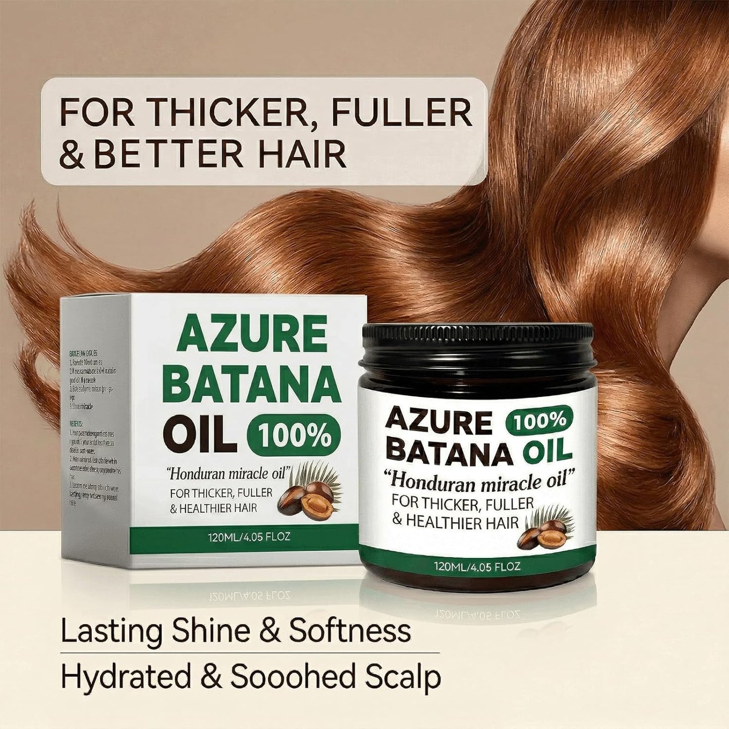 Batana Oil for Hair Growth - 100% Raw Organic Hair Mask | Prevents Hair Loss, Promotes Thickness - 4.06 fl oz (2 Pack)