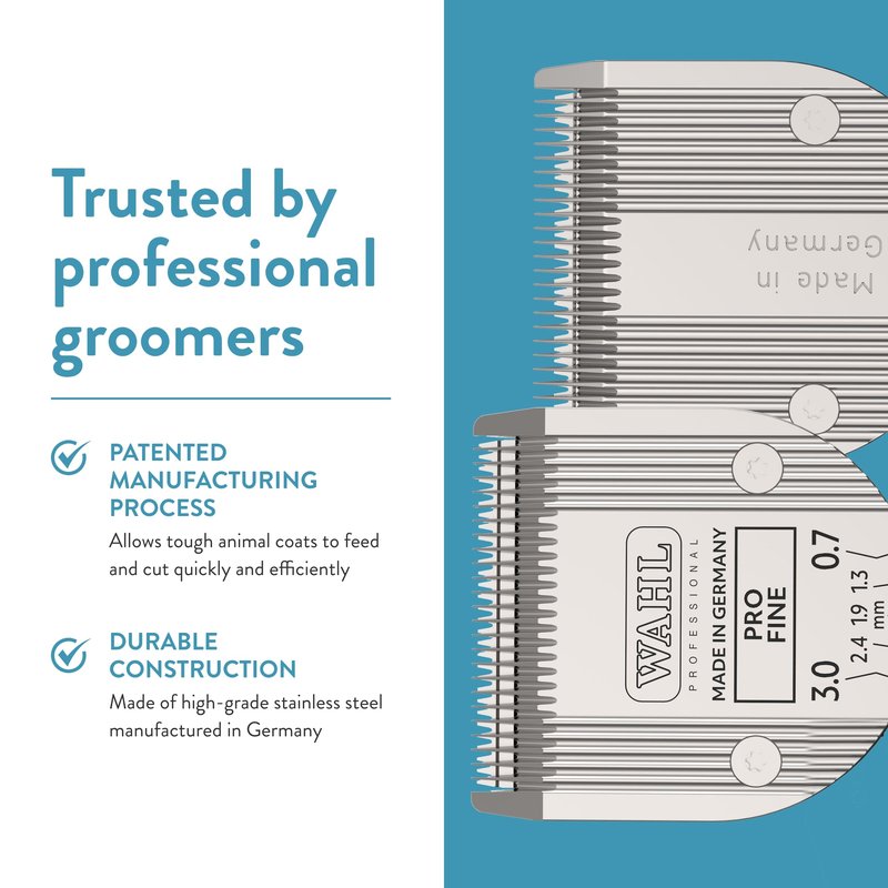 Wahl Professional Animal 5-in-1 Pro Adjustable Clipper Blade - for Arco, 5 Style Groom, Bravura, Chromado, Creativa, Figura & Motion Clippers - Replacement Blades - Silver