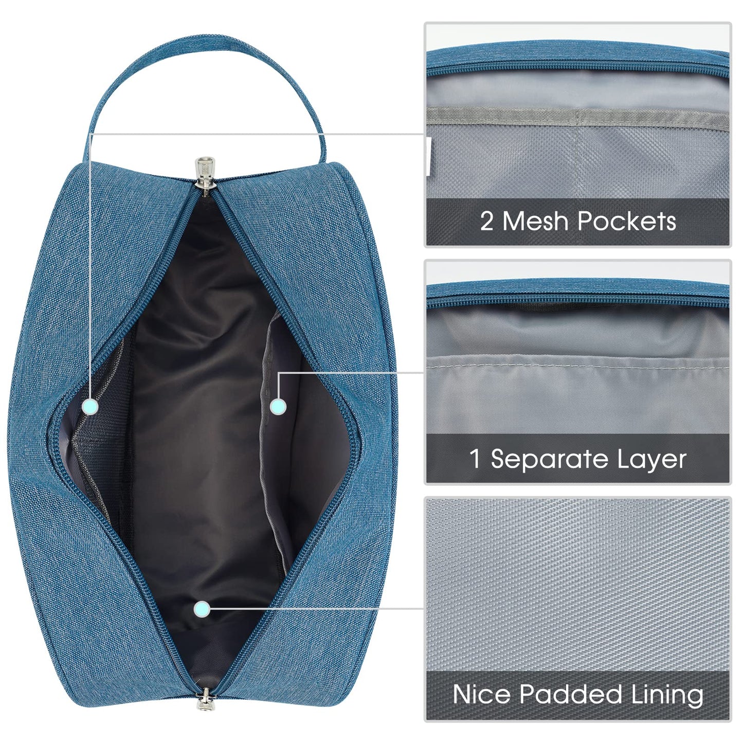 Narwey Travel Toiletry Bag for Women Traveling Dopp Kit Men Travel Bag for Toiletries Cosmetic Bag Makeup Bag Medicine Bag for Traveling (Navy Blue)