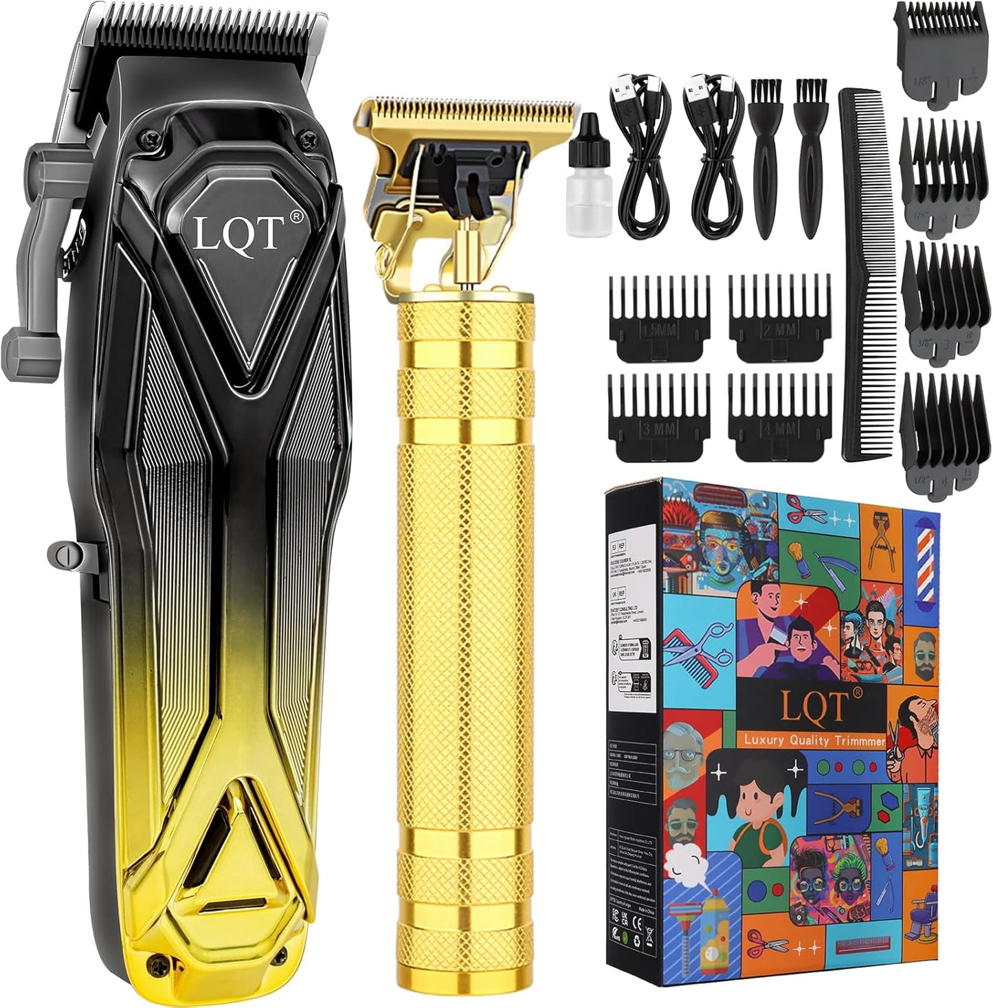 Professional Hair Clippers for Men - Cordless Beard Trimmer Set | Lightweight, Low Noise, USB Charging