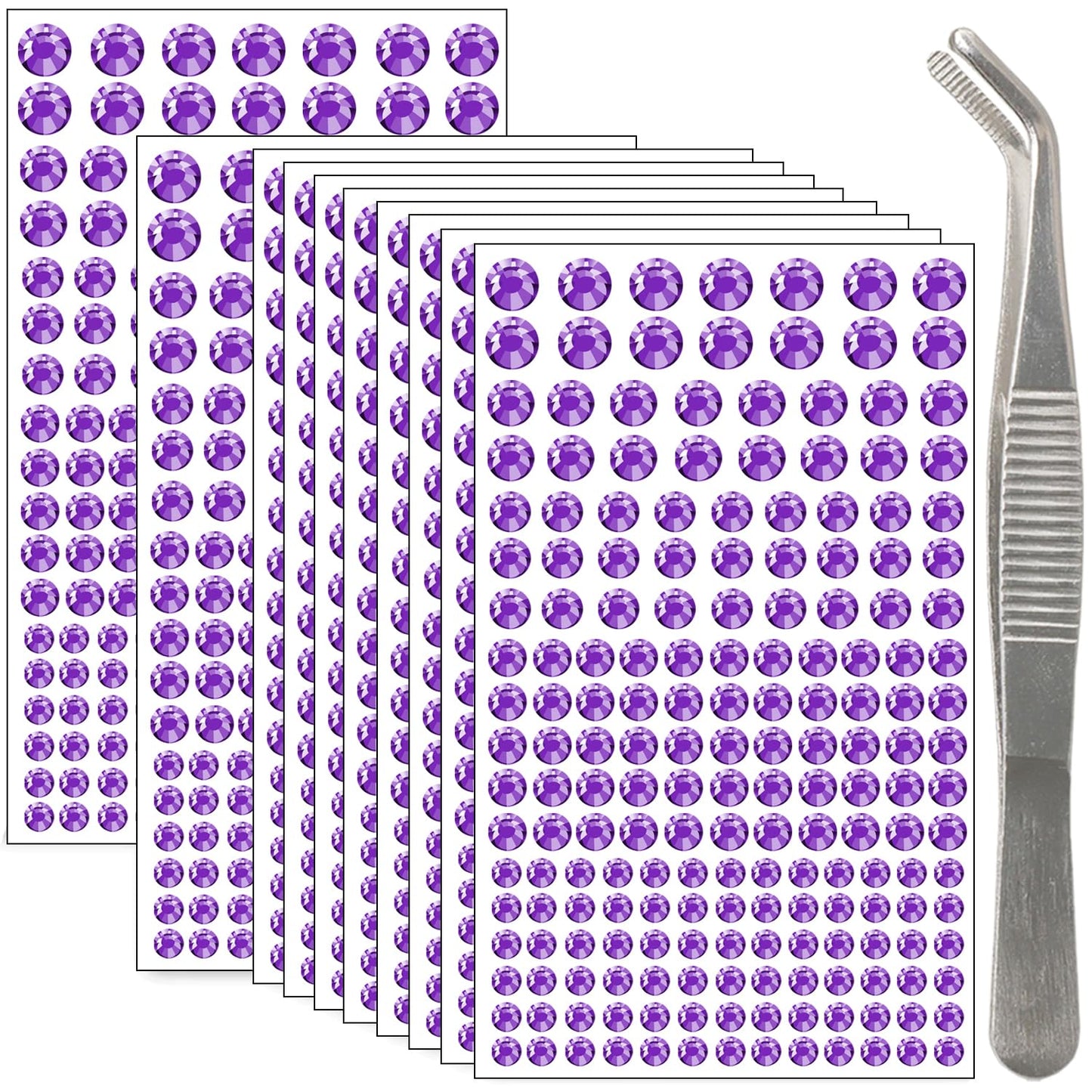 Hair Gems - 1760 Pcs Self-Adhesive Clear Rhinestones for Face, Body & Nail Art | Festival & Halloween Makeup