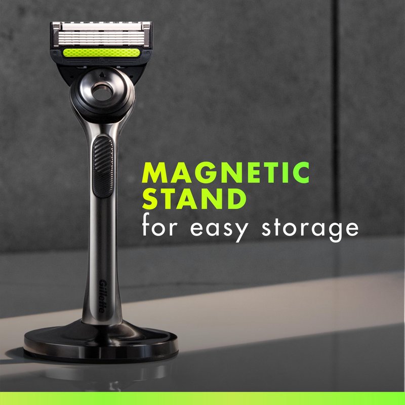 Gillette Labs Men's Shaving Razor, 1 Handle, 4 Blade Refills, Magnetic Stand