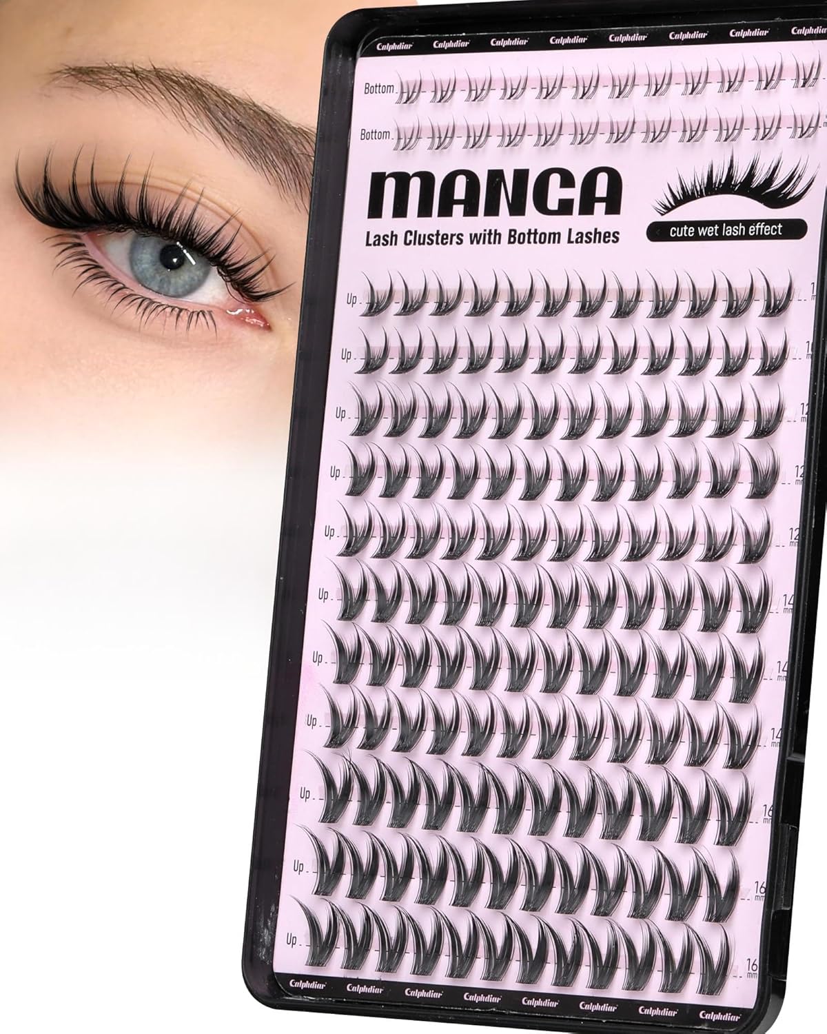 Manga Lash Clusters - Wispy Spiky Volume Eyelash Extensions | Weightless 10-16mm Individual Lashes for DIY Cat Eye Looks