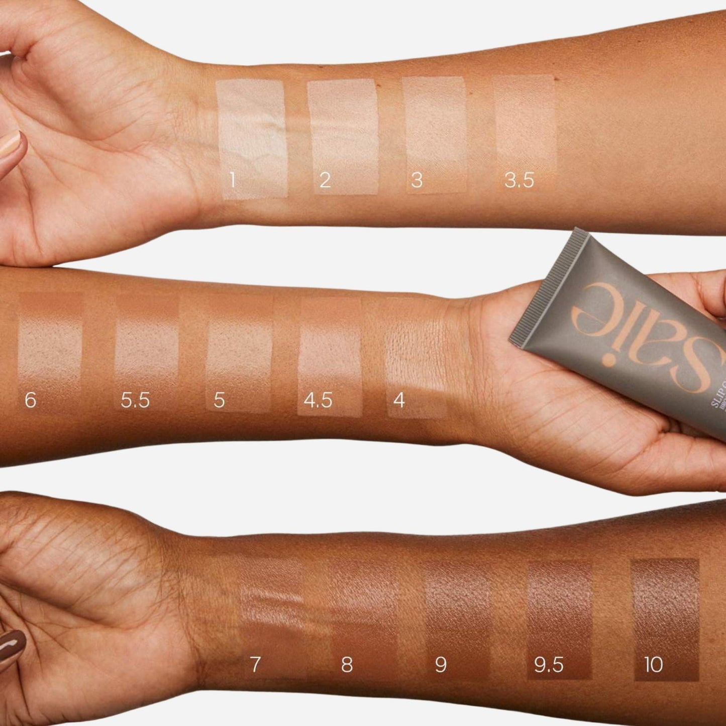 Saie Slip Tint Tinted Moisturizer with SPF 35 - Light Coverage, Glowy Skin Tint & Mineral Sunscreen for Face with Hydrating Hyaluronic Acid - Summer Makeup Essential - Shade One (1.35 oz)