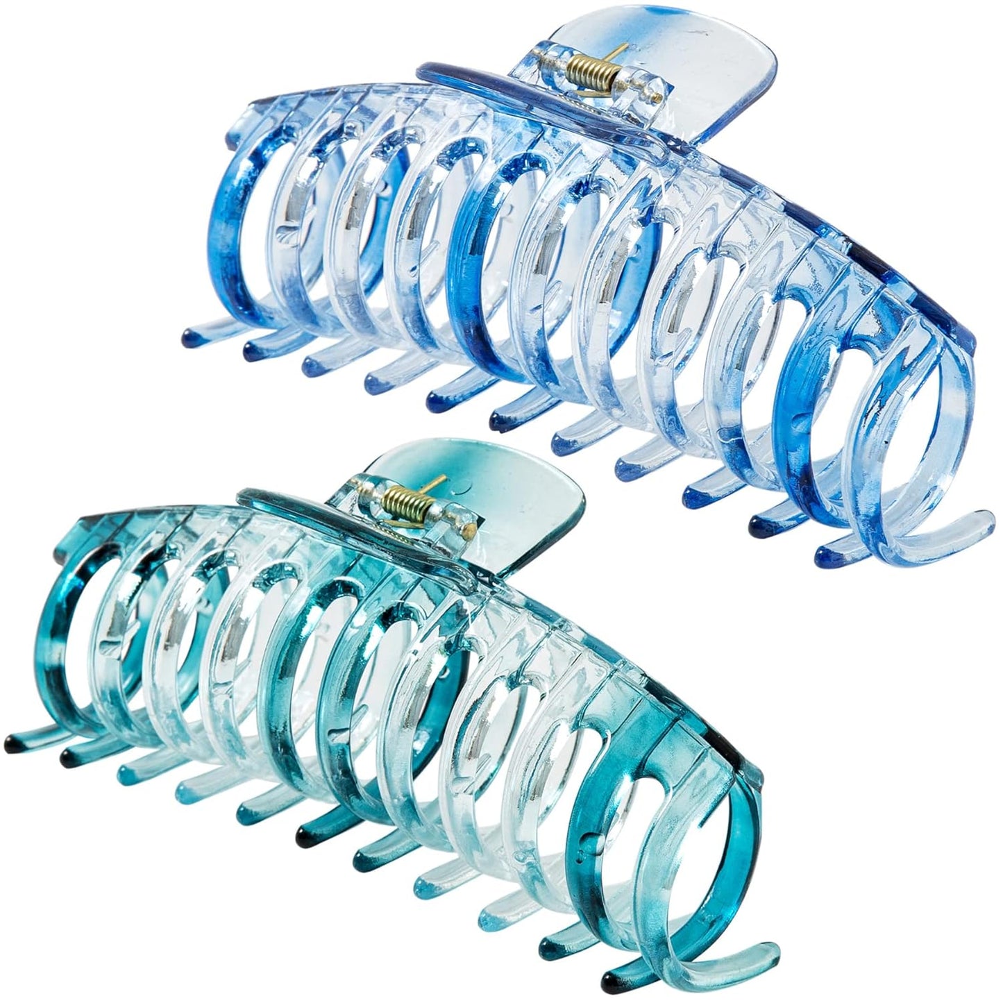Jumbo Hair Clips for Thick Hair - Long Butterfly Accessories | 5.5 Inch, 2 Pack (Black & Clear)