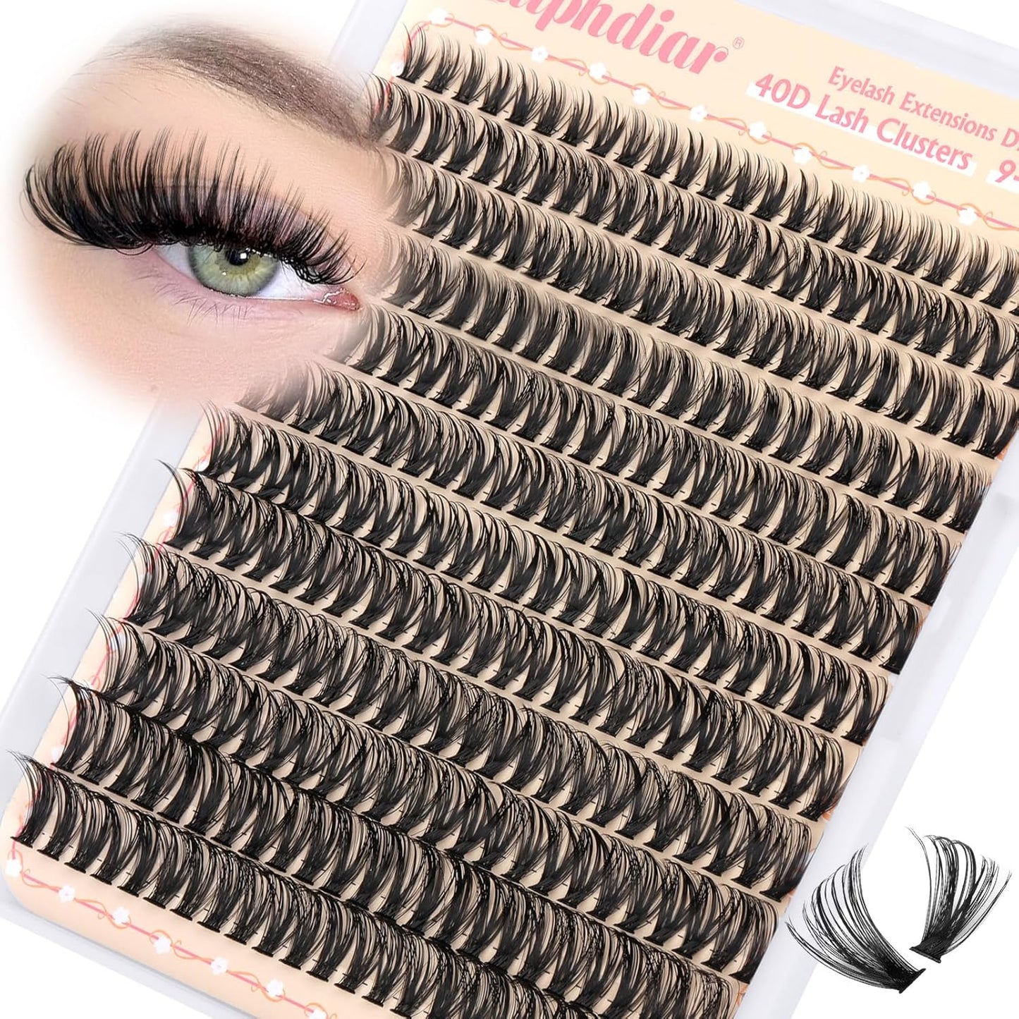 Eyelash Extensions - Enchantress Volume Cluster Lashes | Wispy 10-18mm D-Curl Soft Band for Easy DIY Application