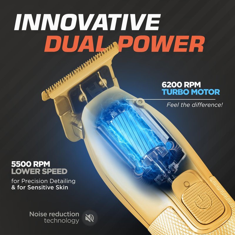 Fagaci Men's Hair Trimmer - Turbo Power with Precise Cutting, Adjusted Zero Gap Blades for Clean and Fine Cuts