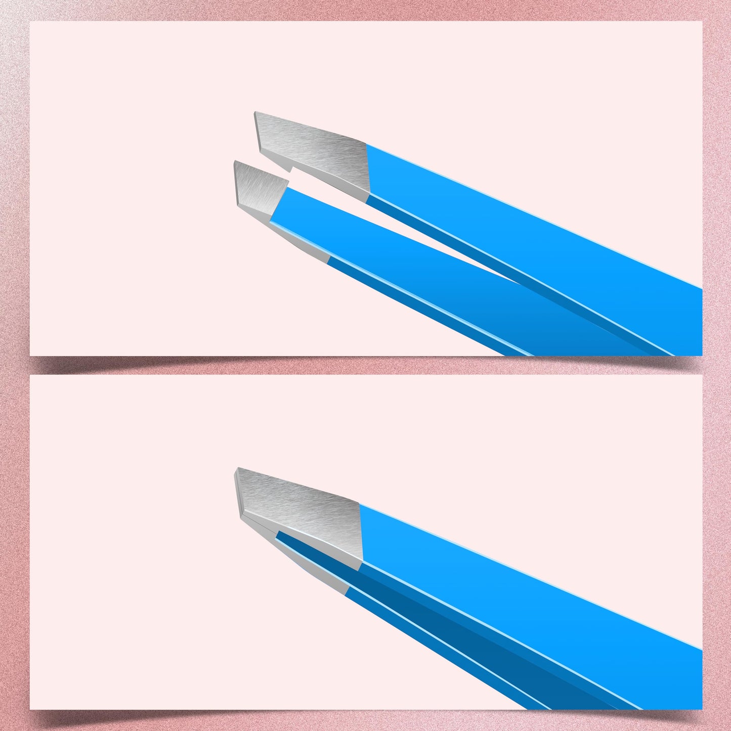 MARKHOR® Royal Blue Eyebrow Tweezers for Women Facial Hair, Splinter and Ingrown Hair Removal Tweezers Set, Professional Pointed and Slant Tweezers for Eyebrows, Precision Tweezers for Eyebrows