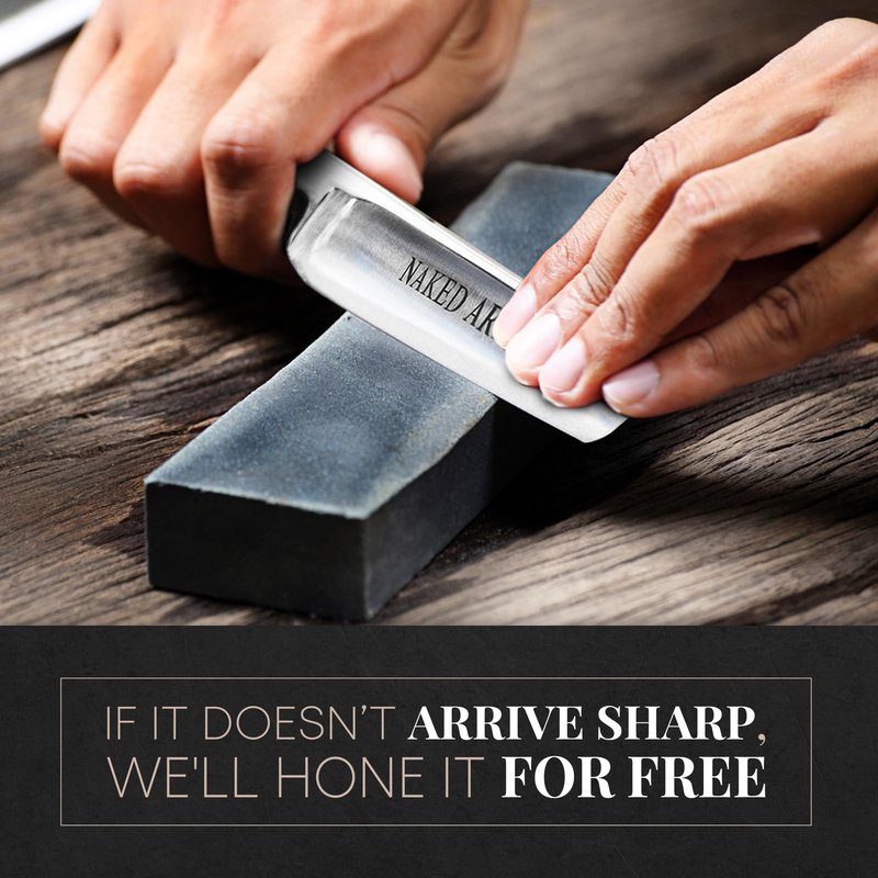 Naked Armor Elyan Straight Razor - Shave Ready 7/8" Round Nose Japanese Steel Straight Razors for Men with Resin Scale, Case Included, Close Shave