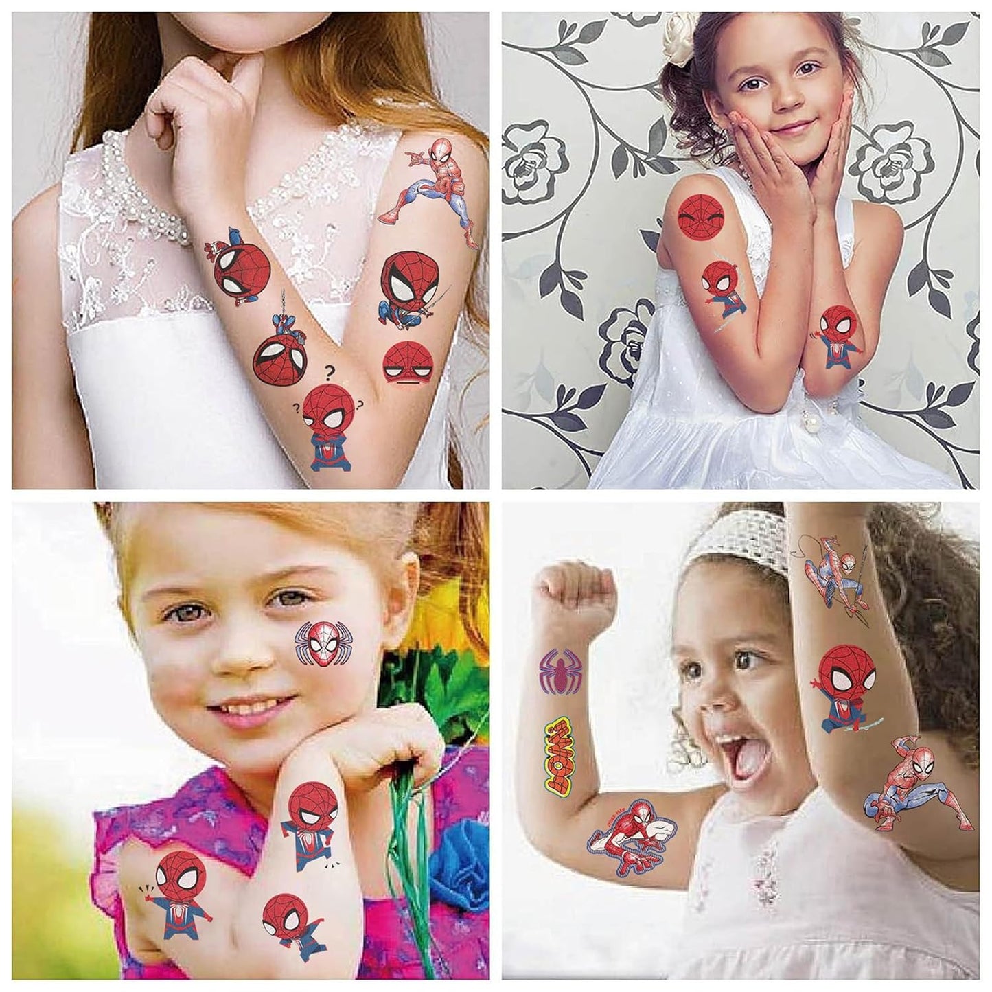 Spiderman Temporary Tattoos - 10 Sheets of Fun Kids' Party Favors | Cute Cartoon Stickers for Birthdays & Rewards