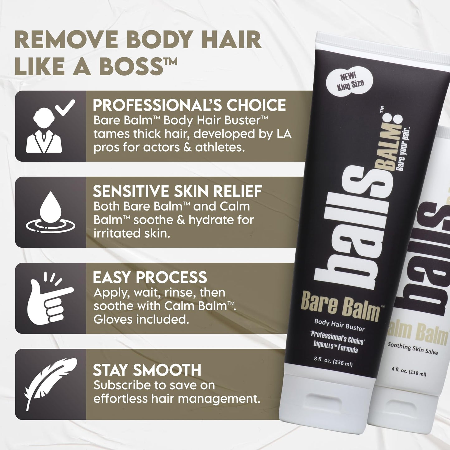 Bare Balm - Body Hair Management Cream (Professional's Choice || Big Balls Formula)