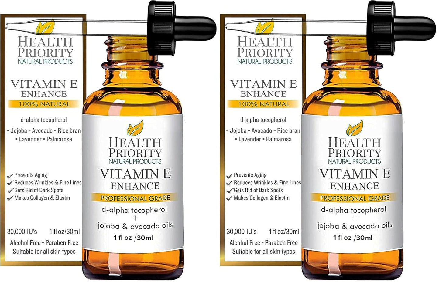 Vitamin E Oil - Organic, Handmade, Non-GMO - Nourishes Skin & Hair | 15,000 IU, 0.5 Fl Oz