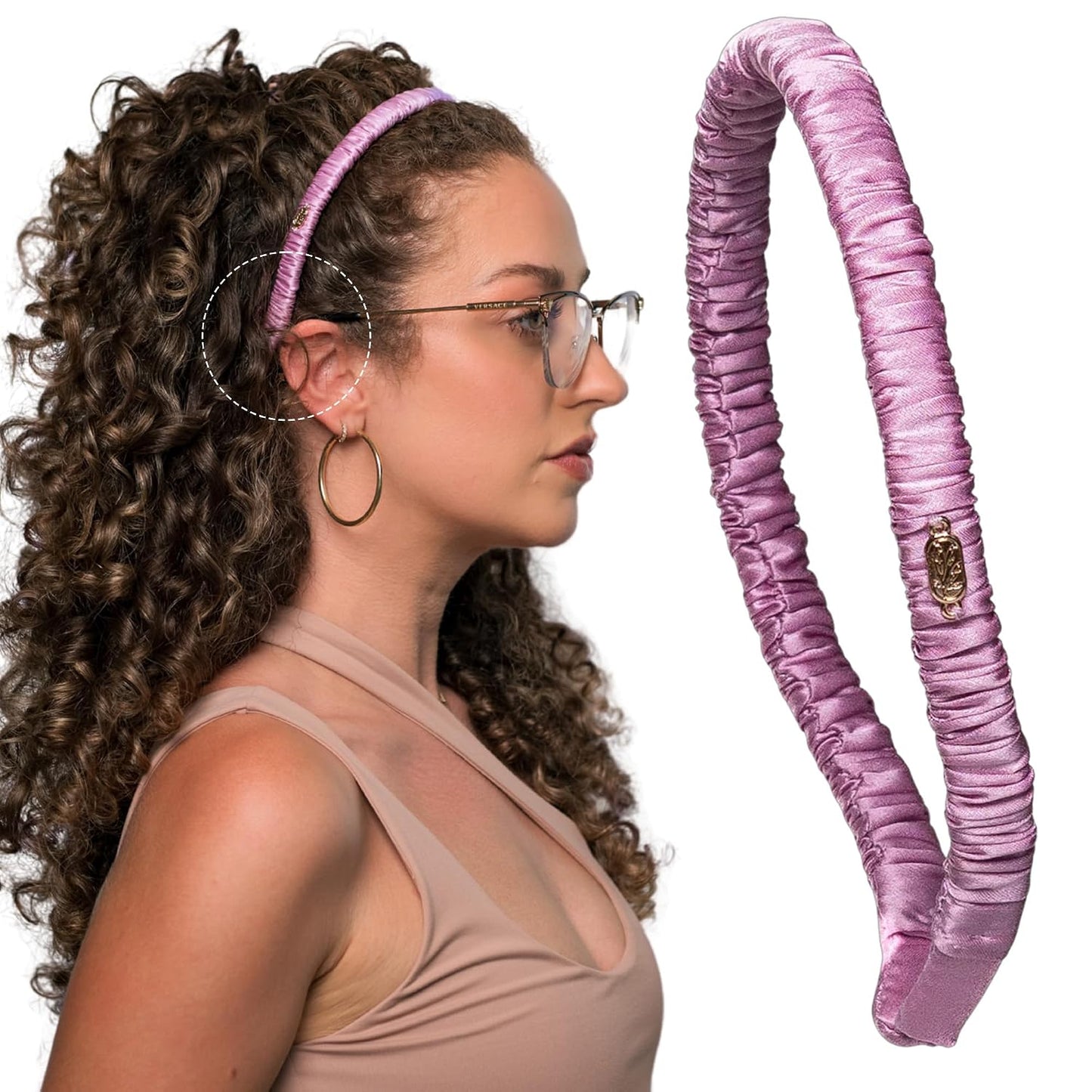 Silk Headband for Women | 100% Mulberry Silk, Wide Non-Slip Design, No Headache, Perfect for Curly & Textured Hair