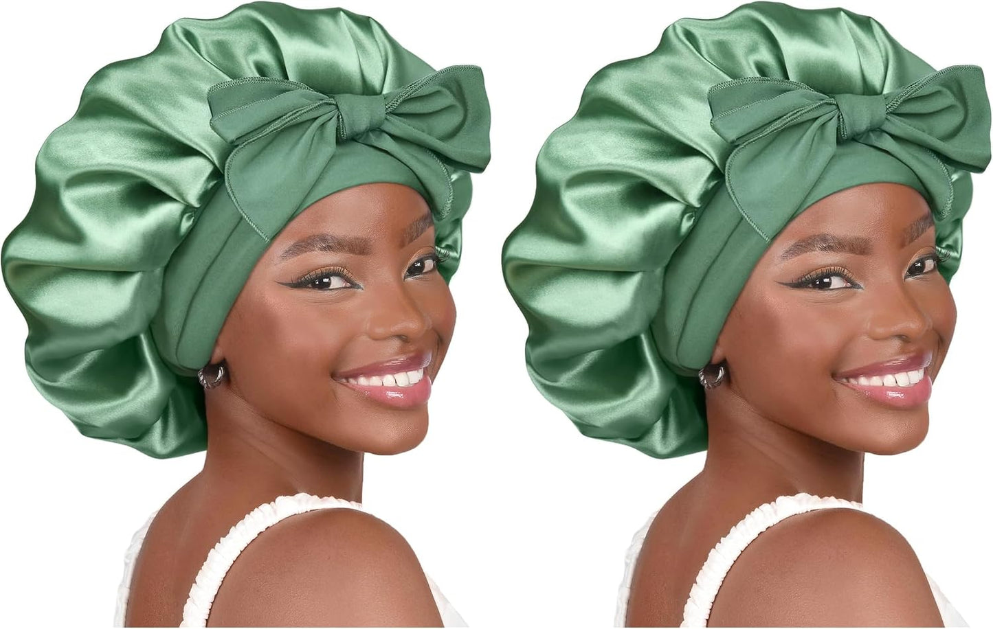 Adjustable Satin Bonnet for Sleeping | Double Layer Hair Wrap to Reduce Friction & Prevent Frizz