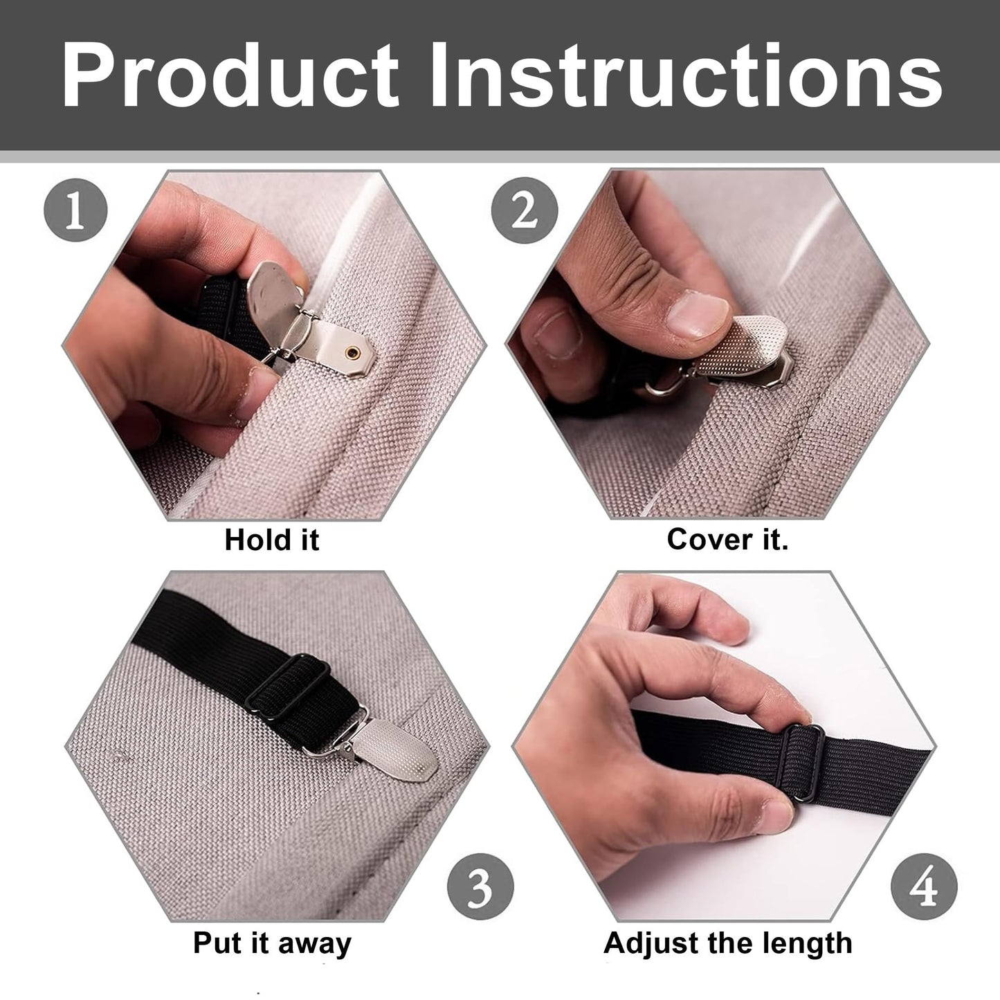 Sheet Fasteners Keepers-Adjustable Elastic Bed Sheet Holder Straps for Full,Queen,King Twin Bed,6 Way Cross Sheet Clips Suspenders Band,Fitted Round and Square Mattresses