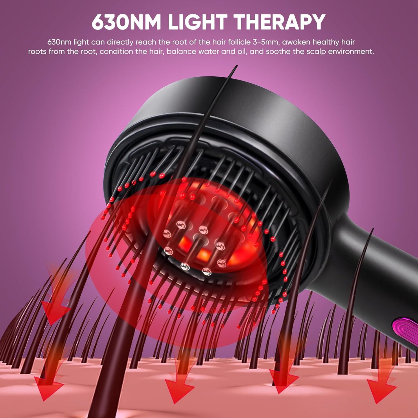 Rechargeable 3 in 1 Scalp Massager & Hair Growth Oil Applicator - IPX7 Waterproof Electric Brush for All Hair Types | Home & Travel Use