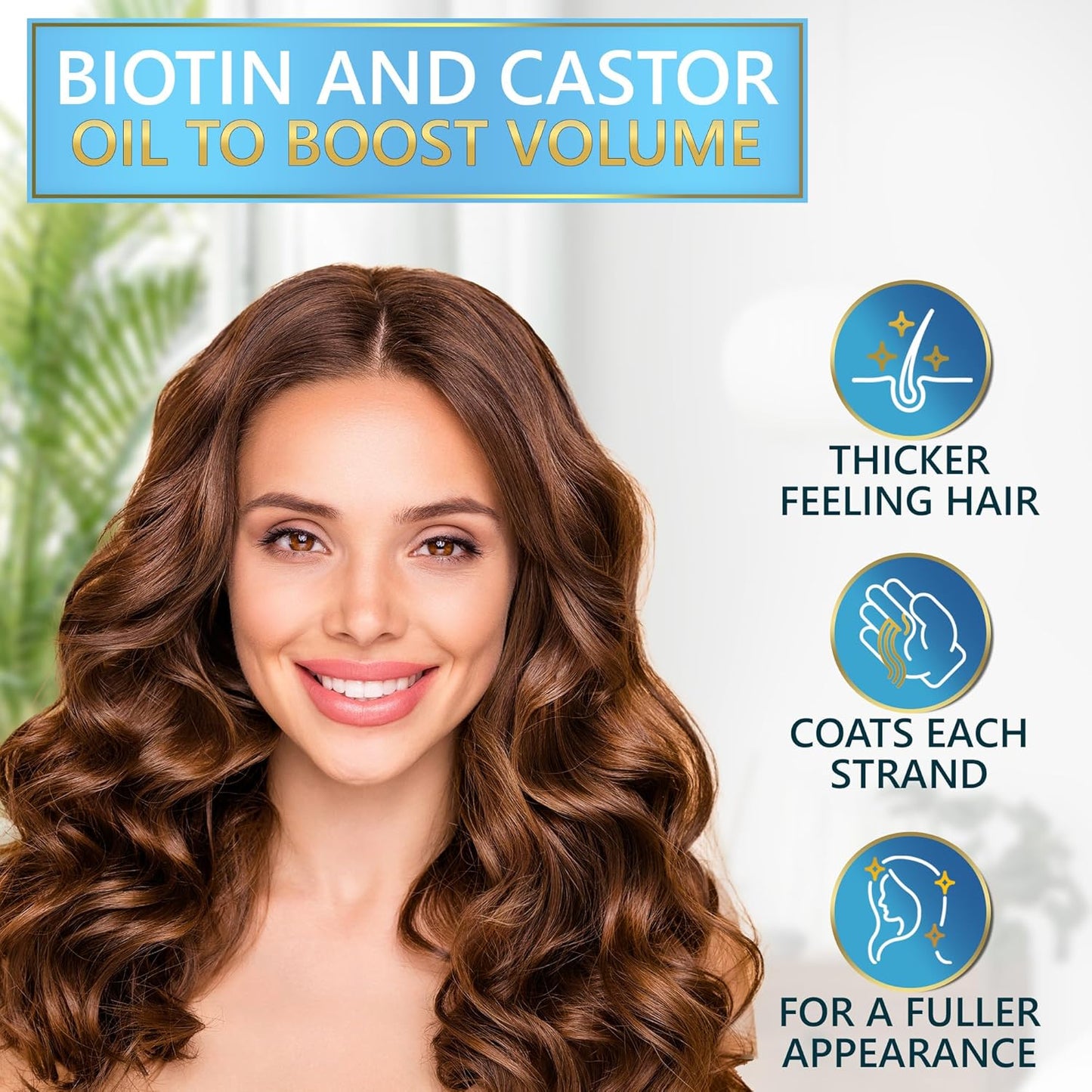 Biotin Shampoo & Conditioner Set - Sulfate-Free Formula for Thinning Hair | Volumizing Castor Oil Treatment with Rosemary