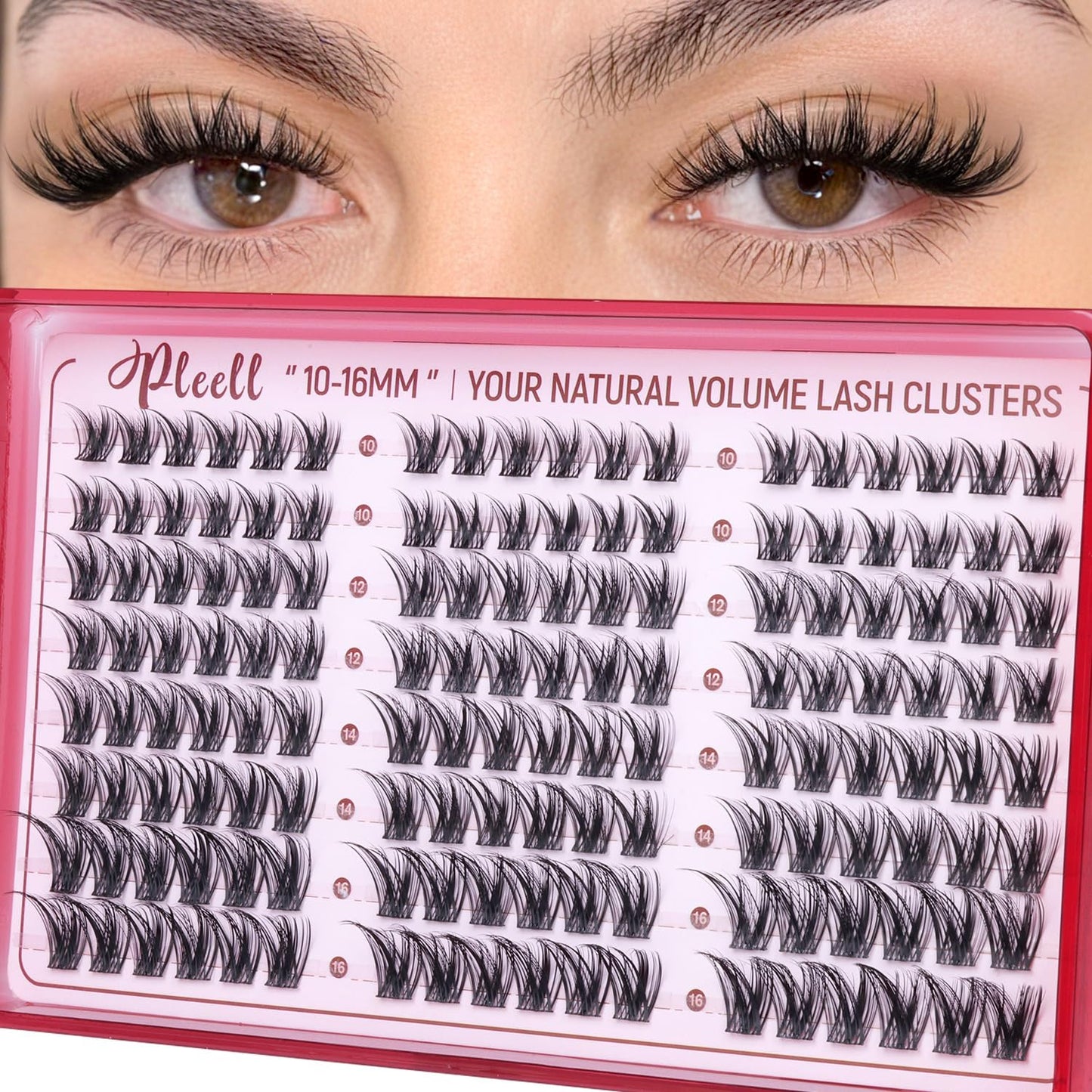 Natural Lash Clusters - Wispy D-Curly Eyelash Extensions | Fluffy 10-16MM Individual Lashes