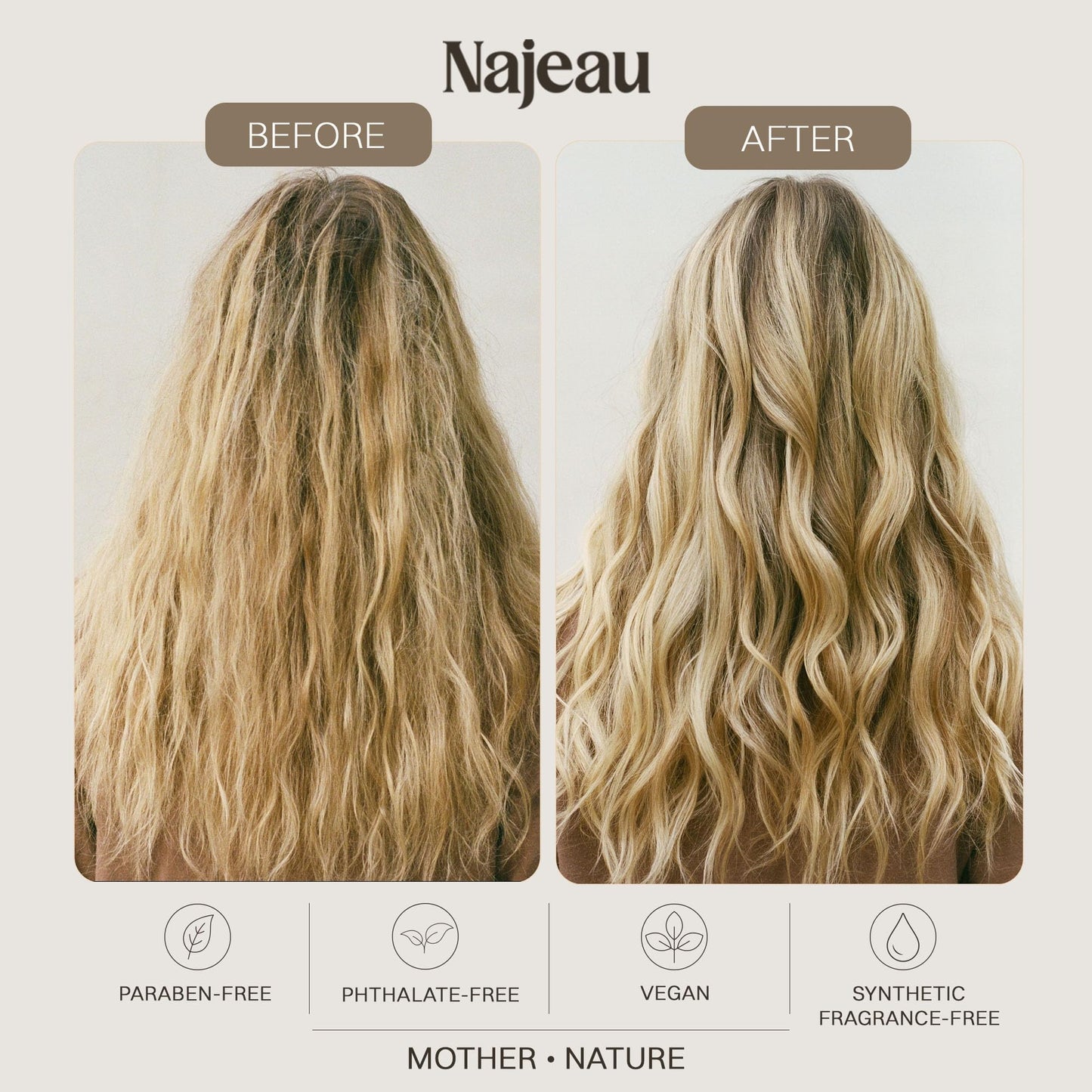 NAJEAU Pre-Shampoo Hair Mask Oil Treatment for All Hair Types with Manuka Honey, Argan, Aloe Vera - Moisturizing, Prevents Breakage & Split Ends, Enhances Shine - Paraben Free, No Synthetic Fragrance