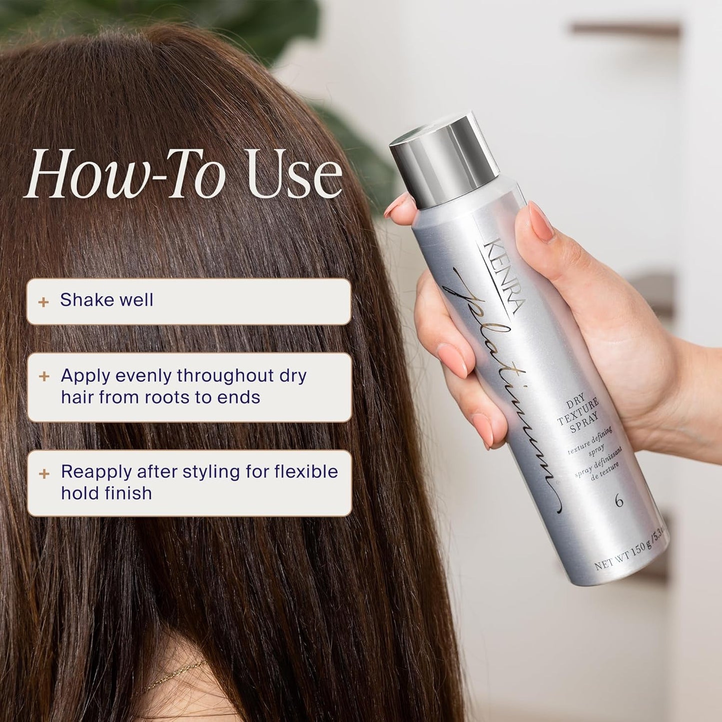 Kenra Platinum Dry Texture Spray 6 - Texture Defining Styler for All Hair Types | Ultra-Lightweight, Absorbs Oils & Impurities