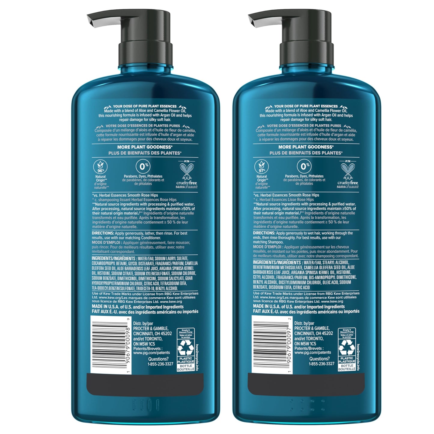 Herbal Essences Argan Oil Repair Shampoo & Conditioner Set, Moisturizes & Smoothes, Paraben-Free, Color-Safe, pH-Balanced, Citrus Scent, 20.2 Fl Oz, 2-Pack