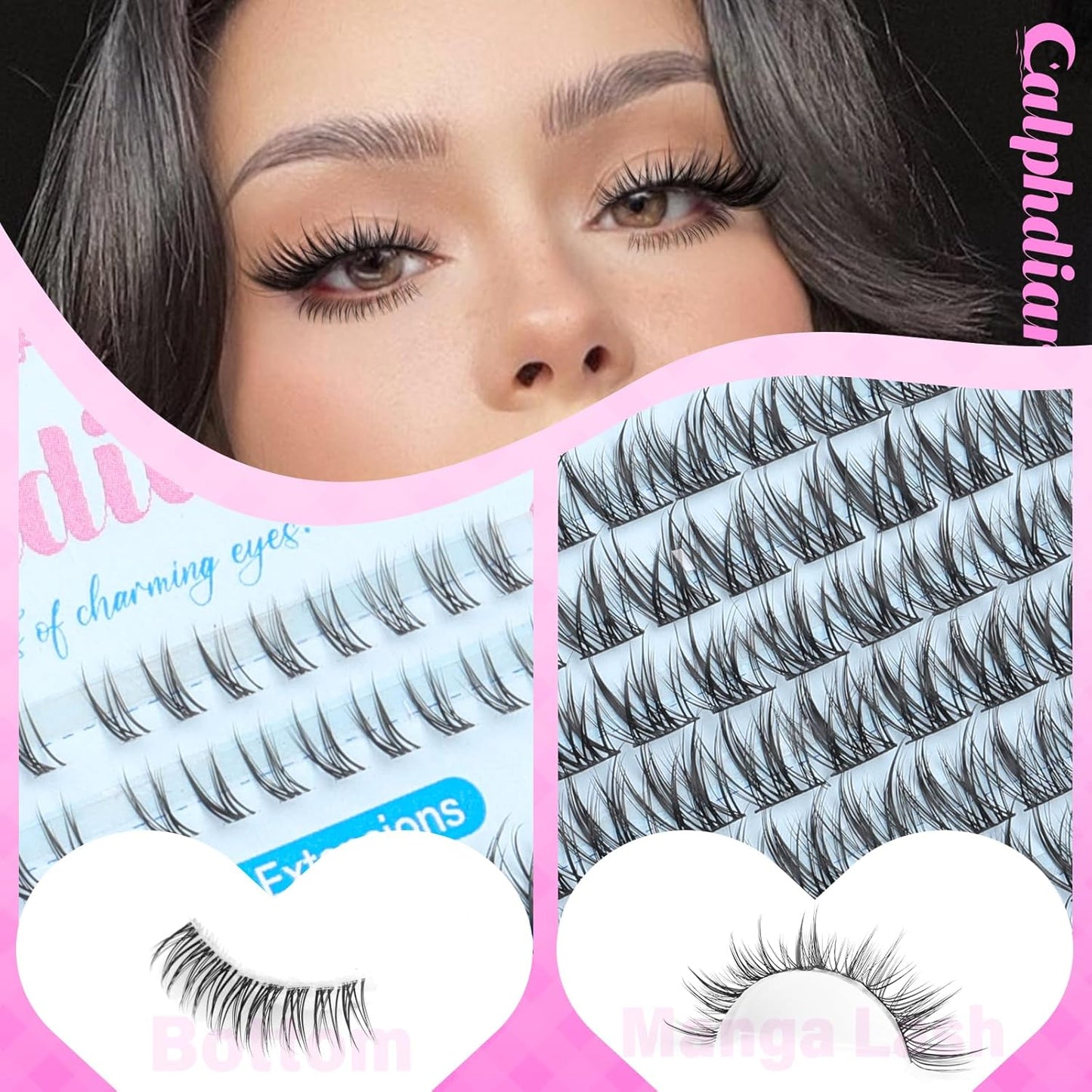 Natural Lash Clusters - DIY Wispy Eyelash Extensions | C-Curly 11-13mm Short Lashes - 164pcs