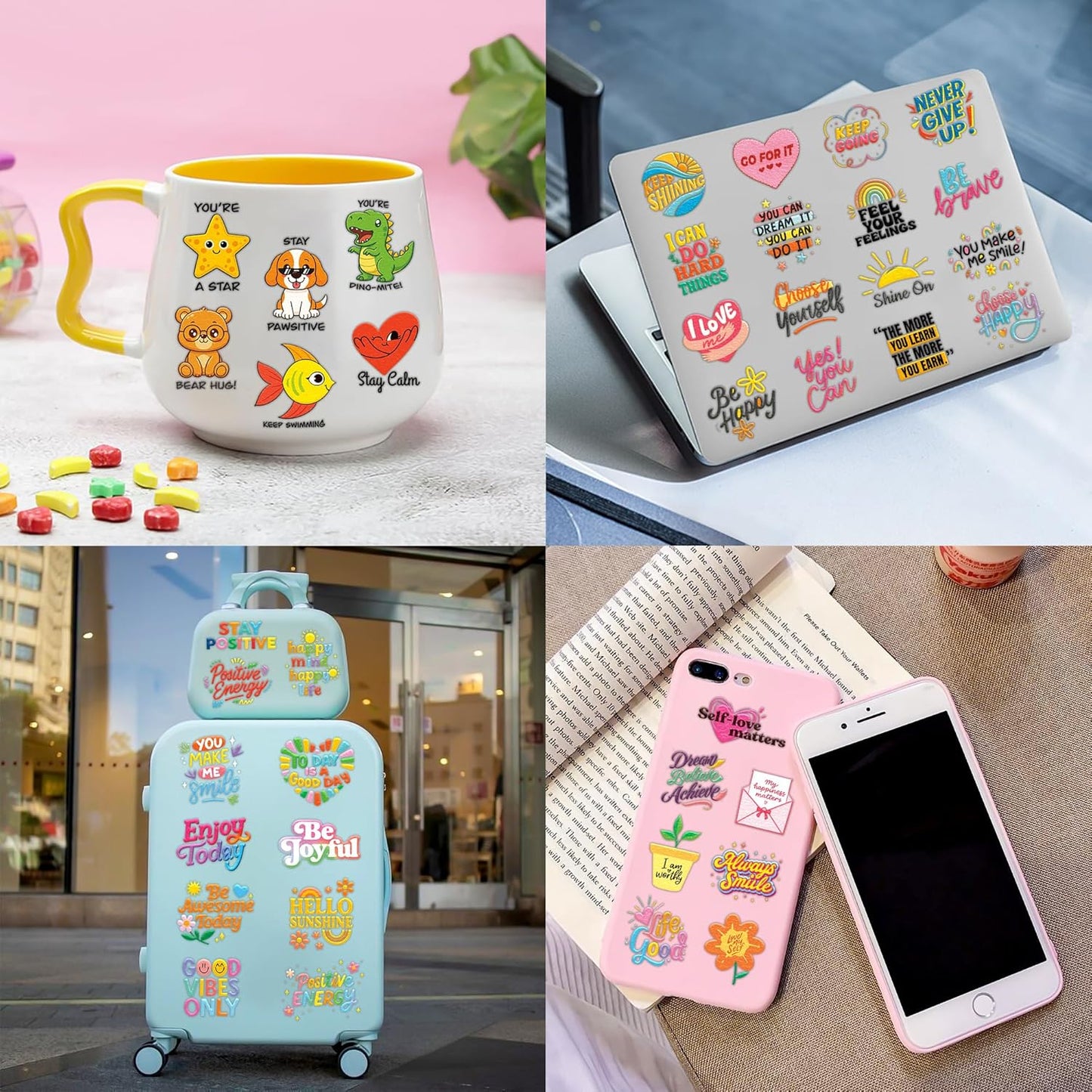 Motivational Temporary Tattoos for Kids - 96 PCS Cute Inspirational Party Favors | School Rewards & Gifts