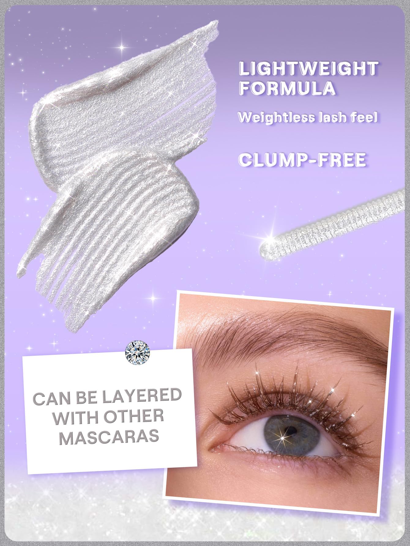 SHEGLAM Crystal Gaze Glitter Mascara High Shine Waterproof Long-lasting Mascara