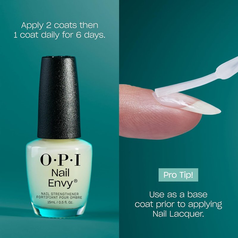 OPI Nail Envy Nail Strengthener - Clear Crème Treatment for Weak & Thin Nails | 0.5 Fl Oz