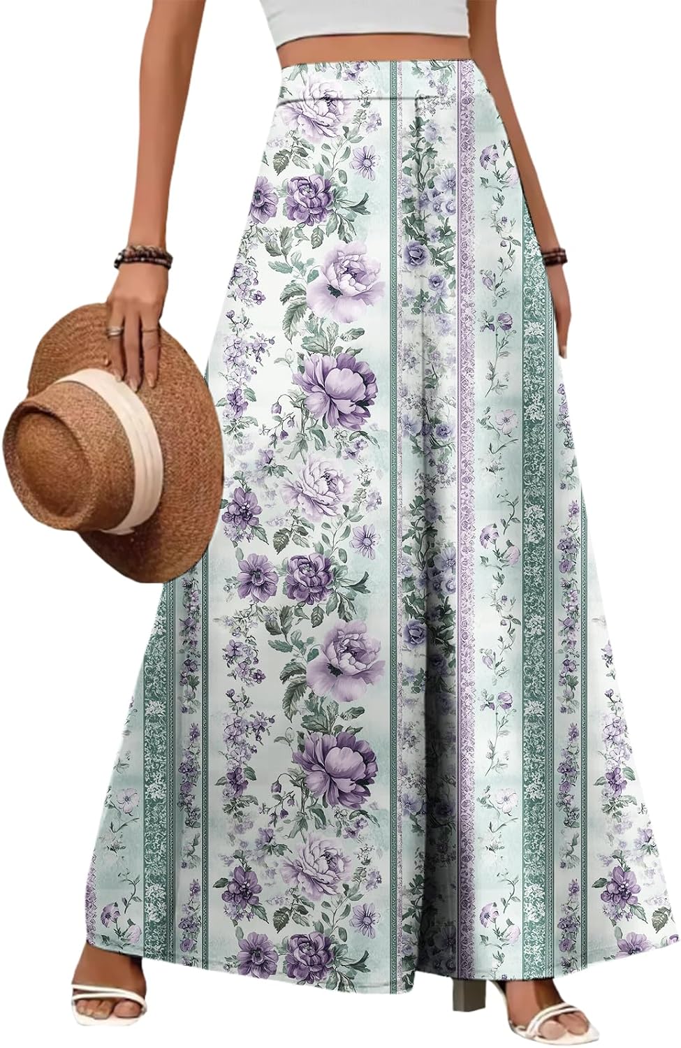 ZOCAVIA Women's Boho Wide Leg Pants - Lightweight High Waisted Palazzo Trousers with Pockets | Summer Casual Style