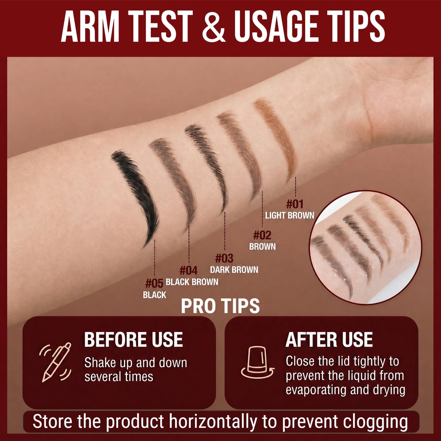Eyebrow Pencil for Women, 2-in-1 Microblading Eyebrow Pen with 4D Square & Ultra-Fine Tips, Waterproof Long-Lasting Brow Pencil, Hair-Like Strokes for Natural Fuller Brows with Brow Brush, Dark Brown