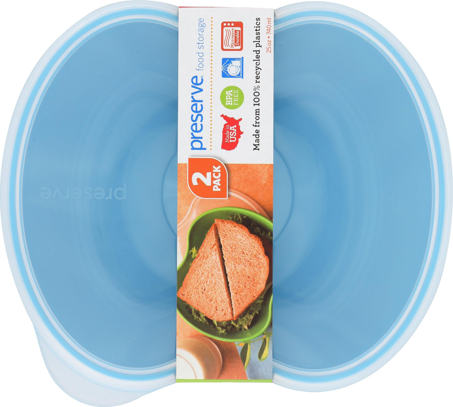 Preserve Food Storage Container, Set of 2, Aqua Blue